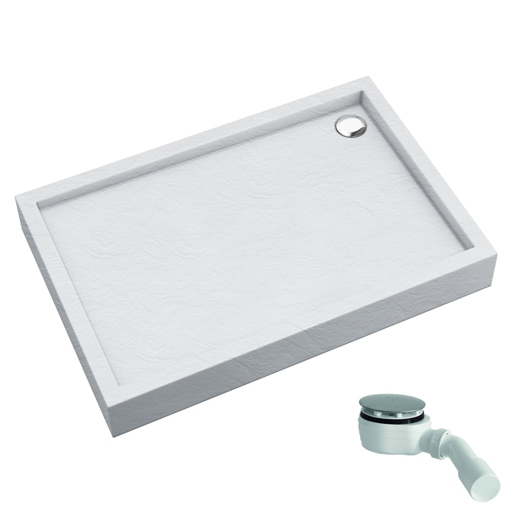 Schedline Favory Plus White Stone obdĺžniková sprchová vanička 100x80 cm biela 3ST.F1P-80100/B/ST