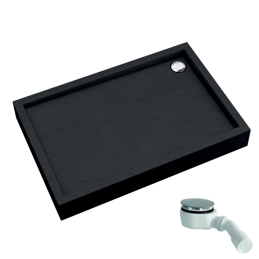 Schedline Favory Plus Black Stone obdĺžniková sprchová vanička 120x80 cm čierna 3ST.F1P-80120/C/ST