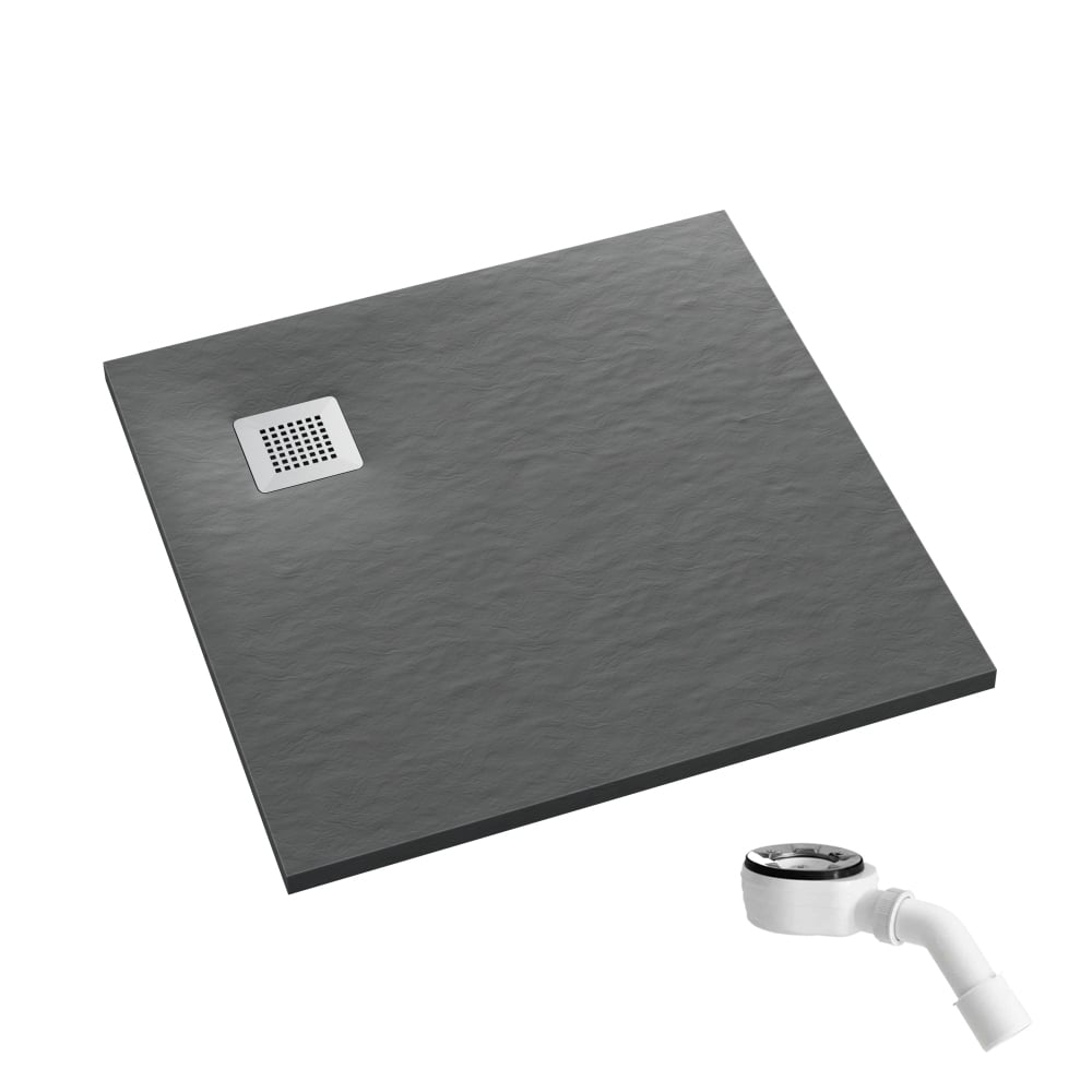 Schedpol Kalait Grey Stone štvorcová sprchová vanička 80x80 cm sivá 3.3100/S/ST-M2