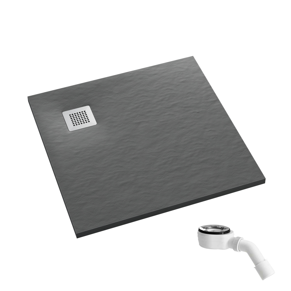 Schedpol Kalait Grey Stone štvorcová sprchová vanička 100x100 cm sivá 3.3102/S/ST-M2