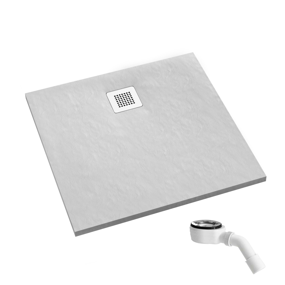 Schedpol Kalait White Stone štvorcová sprchová vanička 100x100 cm biela 3.3202/B/ST-M2