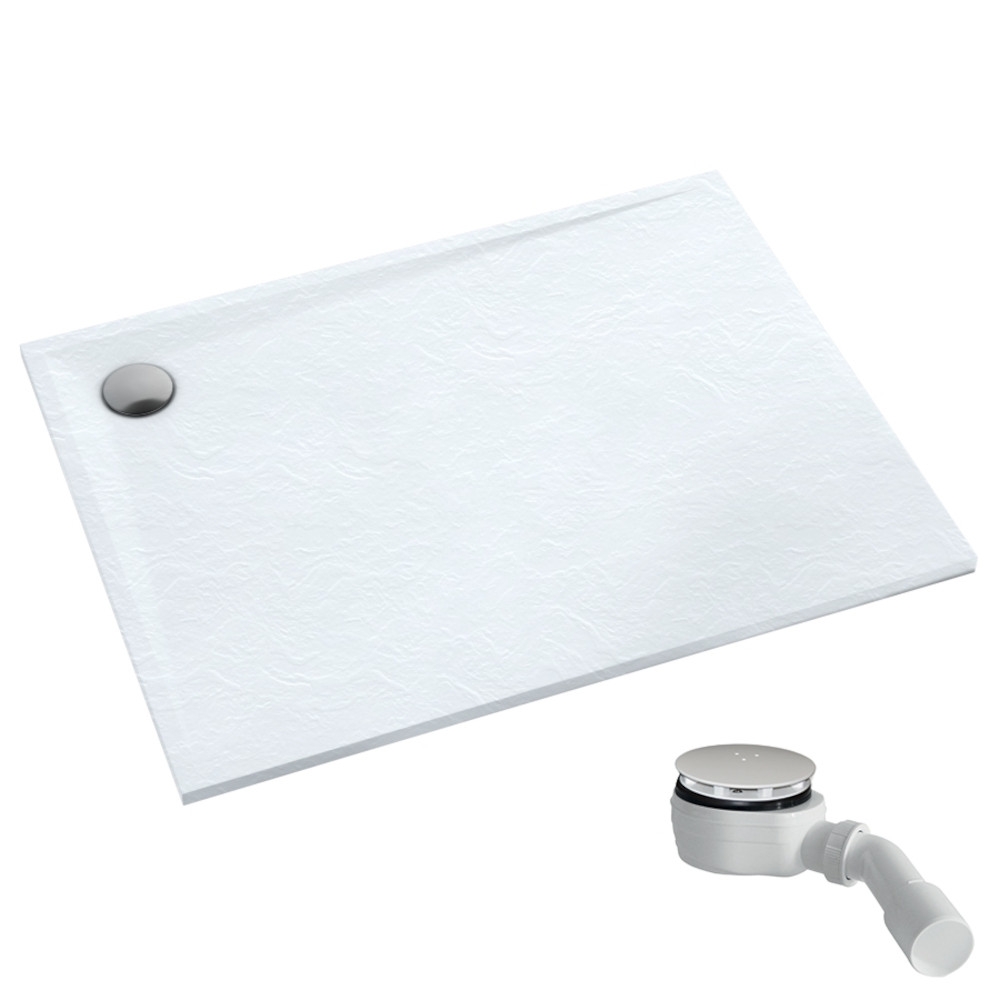 Schedpol Etrusco White Stone obdĺžniková sprchová vanička 100x70 cm biela 3.475/B/ST