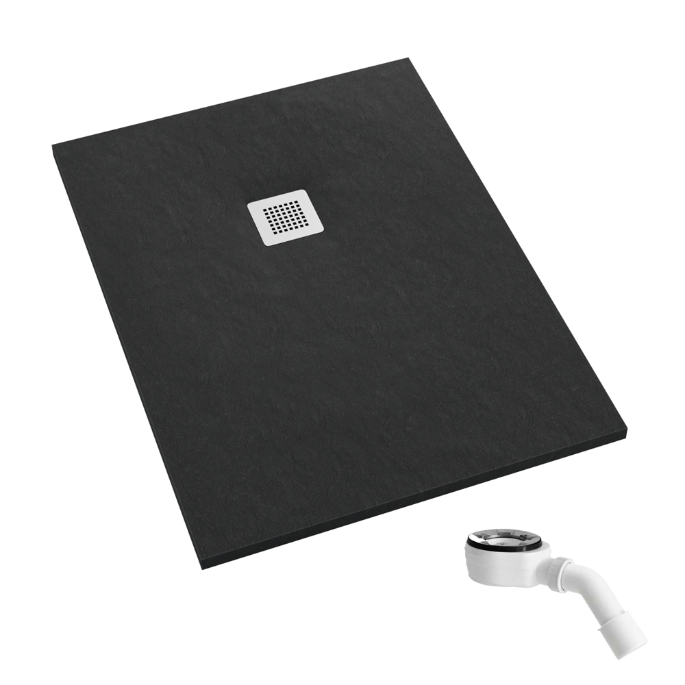 Schedpol Kalait Black Stone obdĺžniková sprchová vanička 180x80 cm čierna 3.3114/C/ST-M2