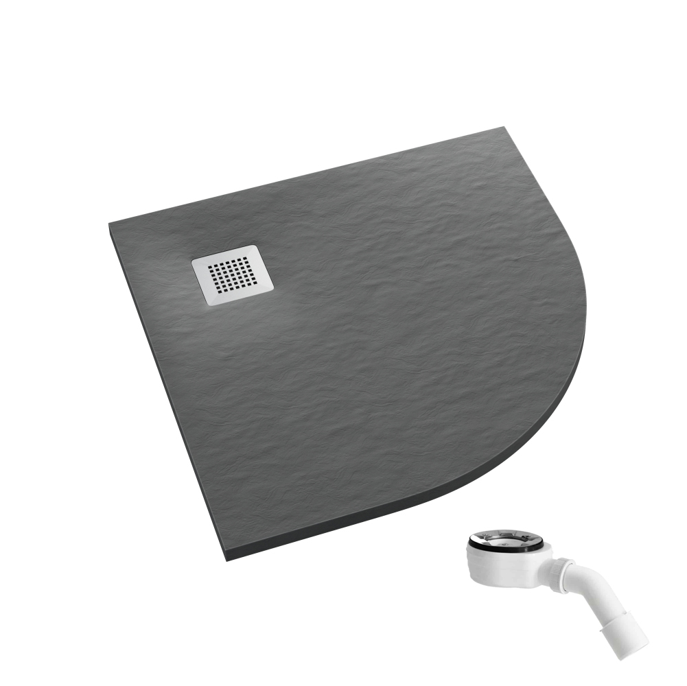 Schedpol Kalait Grey Stone polkruhová sprchová vanička 90x90 cm sivá 3.3104/S/ST-M2