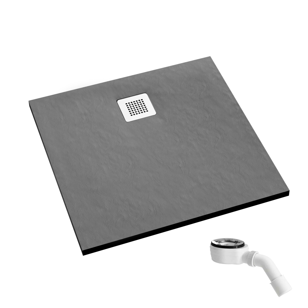 Schedpol Kalait Grey Stone štvorcová sprchová vanička 100x100 cm sivá 3.3202/S/ST-M2