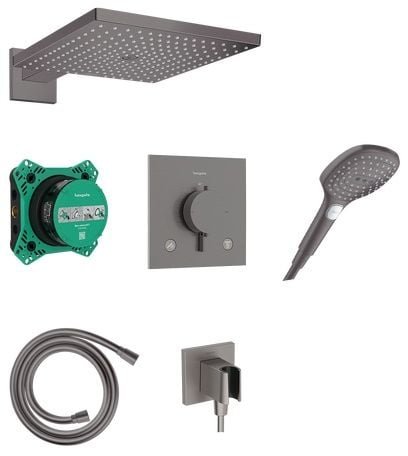 Hansgrohe Raindance E sprchová súprava podomietková s termostatom s dažďovou sprchou čierna 24623340