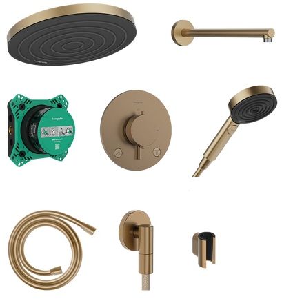 Hansgrohe Pulsify S sprchová súprava podomietková s termostatom s dažďovou sprchou || 24624140