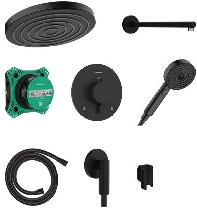 Hansgrohe Pulsify S sprchová súprava podomietková s termostatom s dažďovou sprchou čierna 24624670