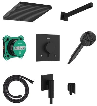 Hansgrohe Pulsify E sprchová súprava podomietková s termostatom s dažďovou sprchou čierna 24625670