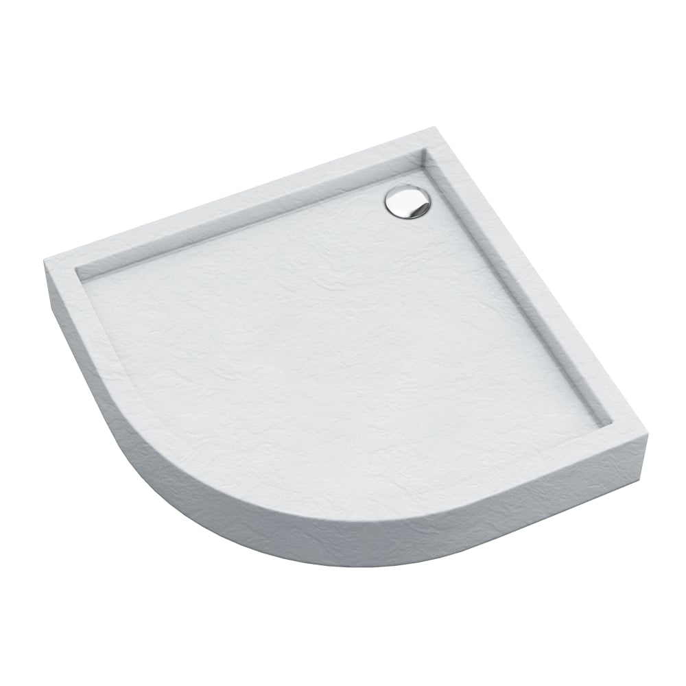 Schedpol Medium White Stone polkruhová sprchová vanička 90x90 cm biela 3.4734/B/ST