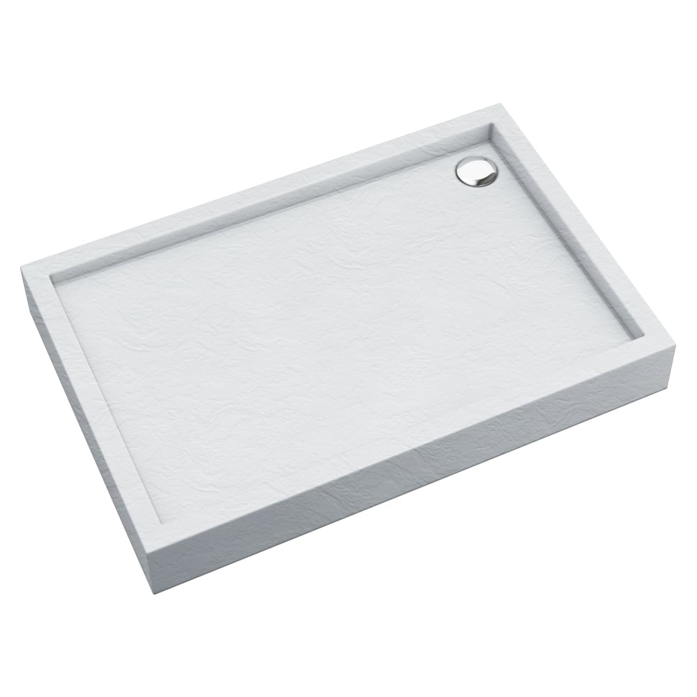 Schedpol Medium White Stone obdĺžniková sprchová vanička 100x80 cm biela 3.4736/B/ST