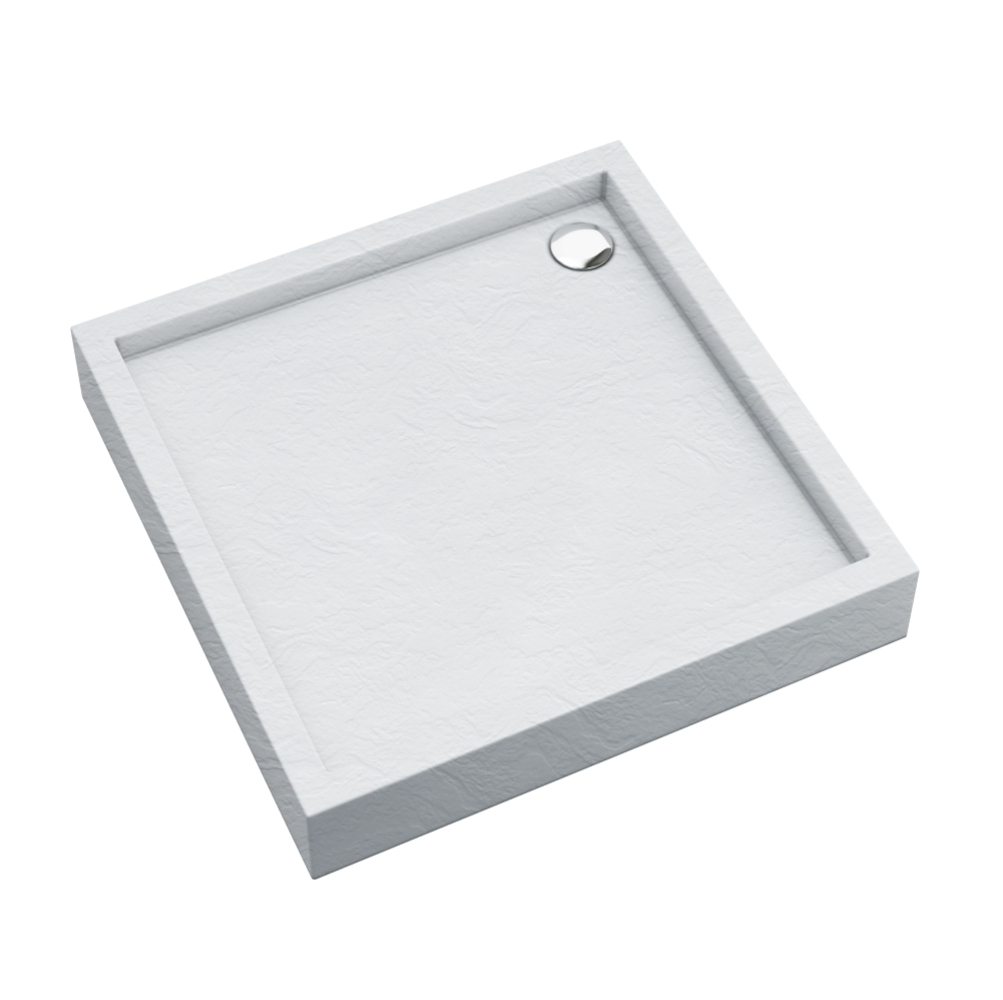 Schedpol Medium White Stone štvorcová sprchová vanička 90x90 cm biela 3.4731/B/ST