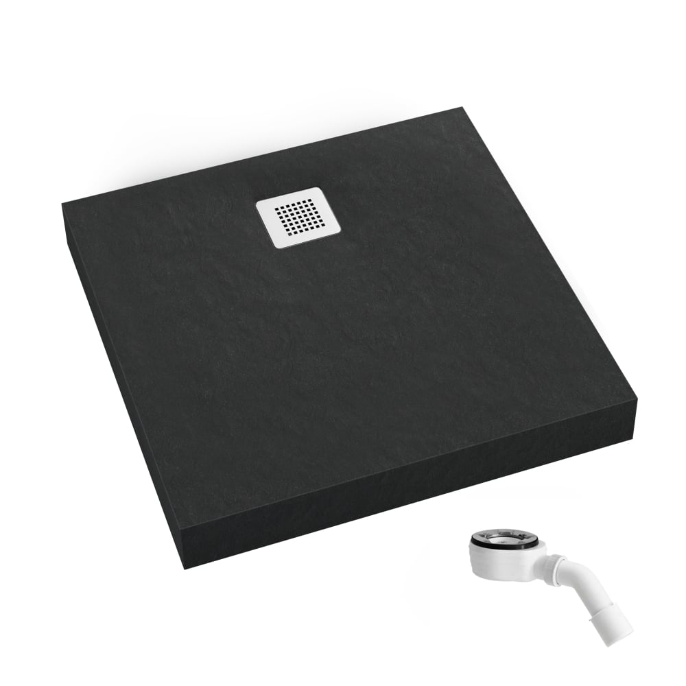 Schedpol New Horizons Black Stone štvorcová sprchová vanička 80x80 cm čierna 3.3400/C/ST-M2