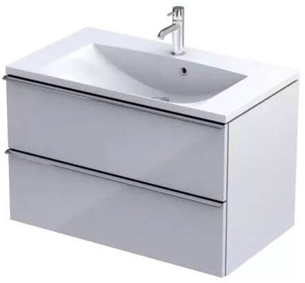 Oristo Etna skrinka 80x45.5x50 cm závesná kúpeľňová skrinka pod umývadlo biela OR52-SD2S-80-1