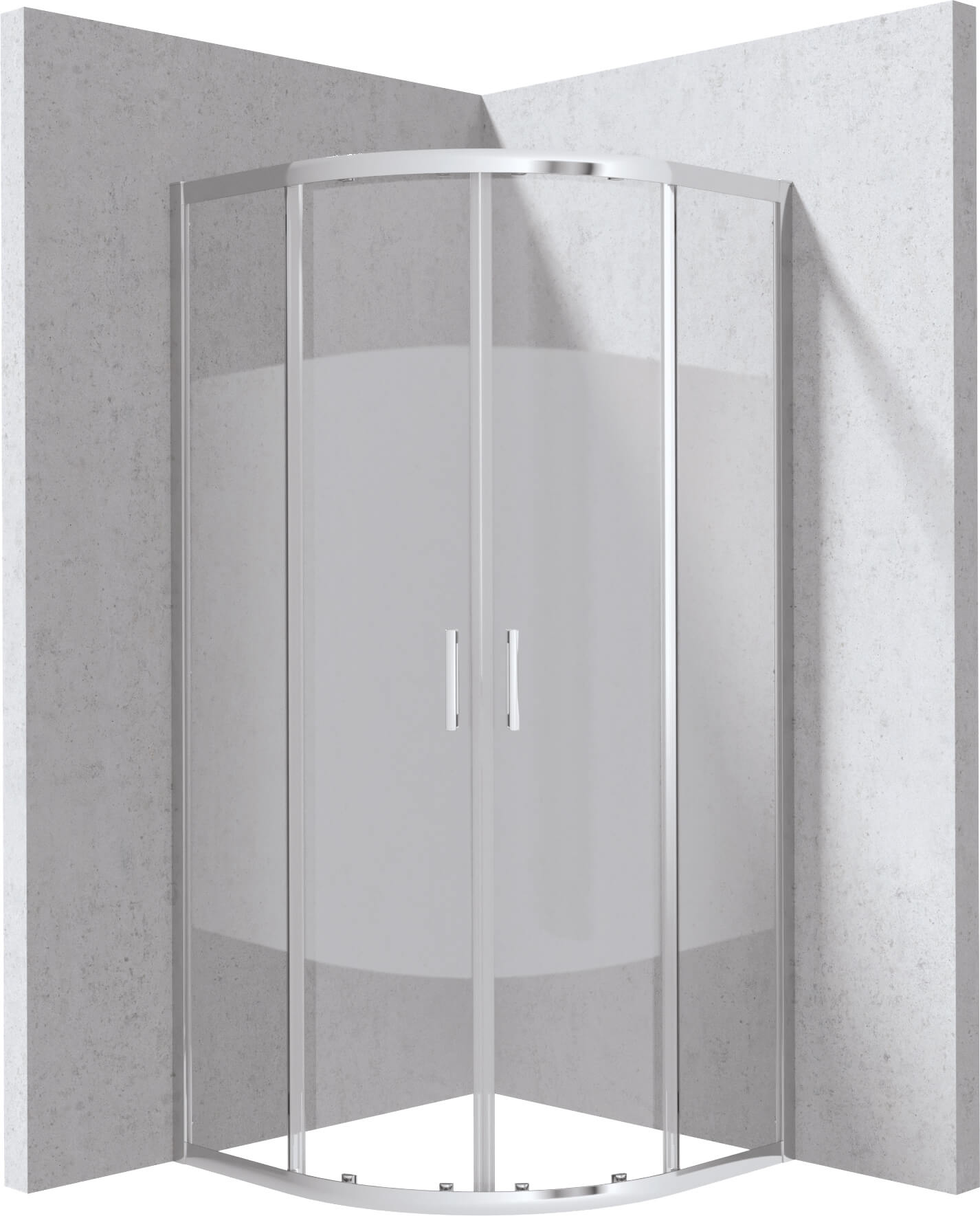 Deante Funkia Evo sprchovací kút 80x80 cm polkruhová chromová lesklé/vzorované sklo KYP0E88P
