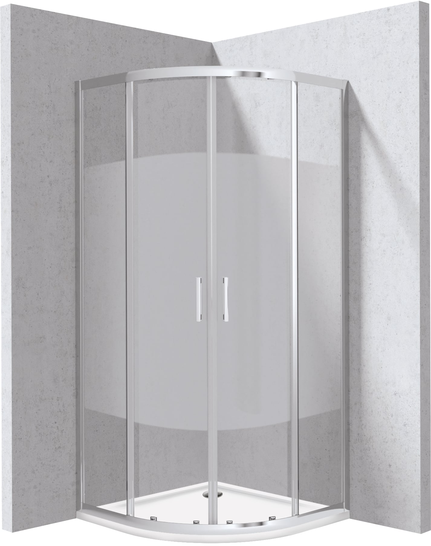 Deante Funkia Evo sprchový kút so sprchovou vaničkou 80x80 cm polkruhová chromová lesklé/vzorované sklo KYPP0E88P