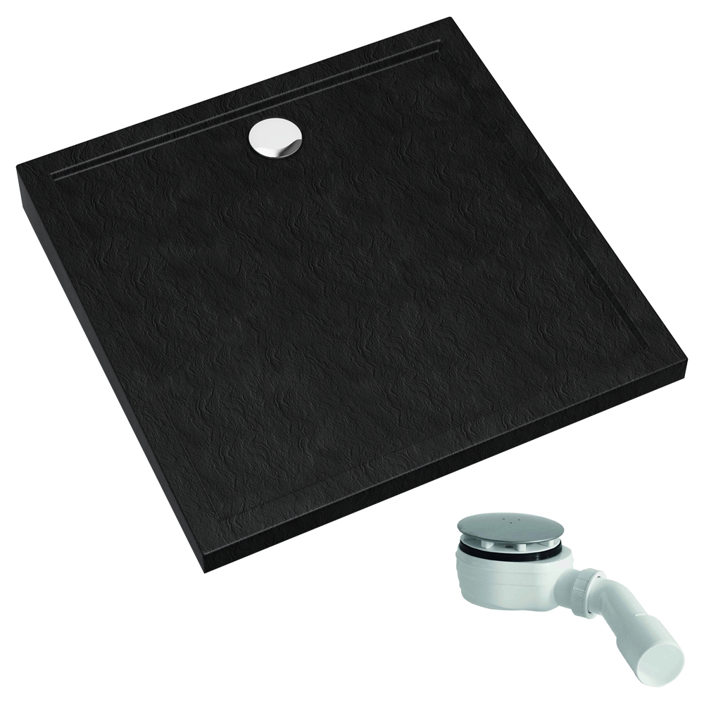 Schedpol Caspar New Black Stone štvorcová sprchová vanička 80x80 cm čierna 3.2830/C/ST
