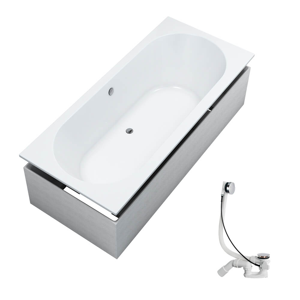 Schedpol Viona White Mat SET vaňa s nosičom 180x80 cm biela 3.1567/B/MG