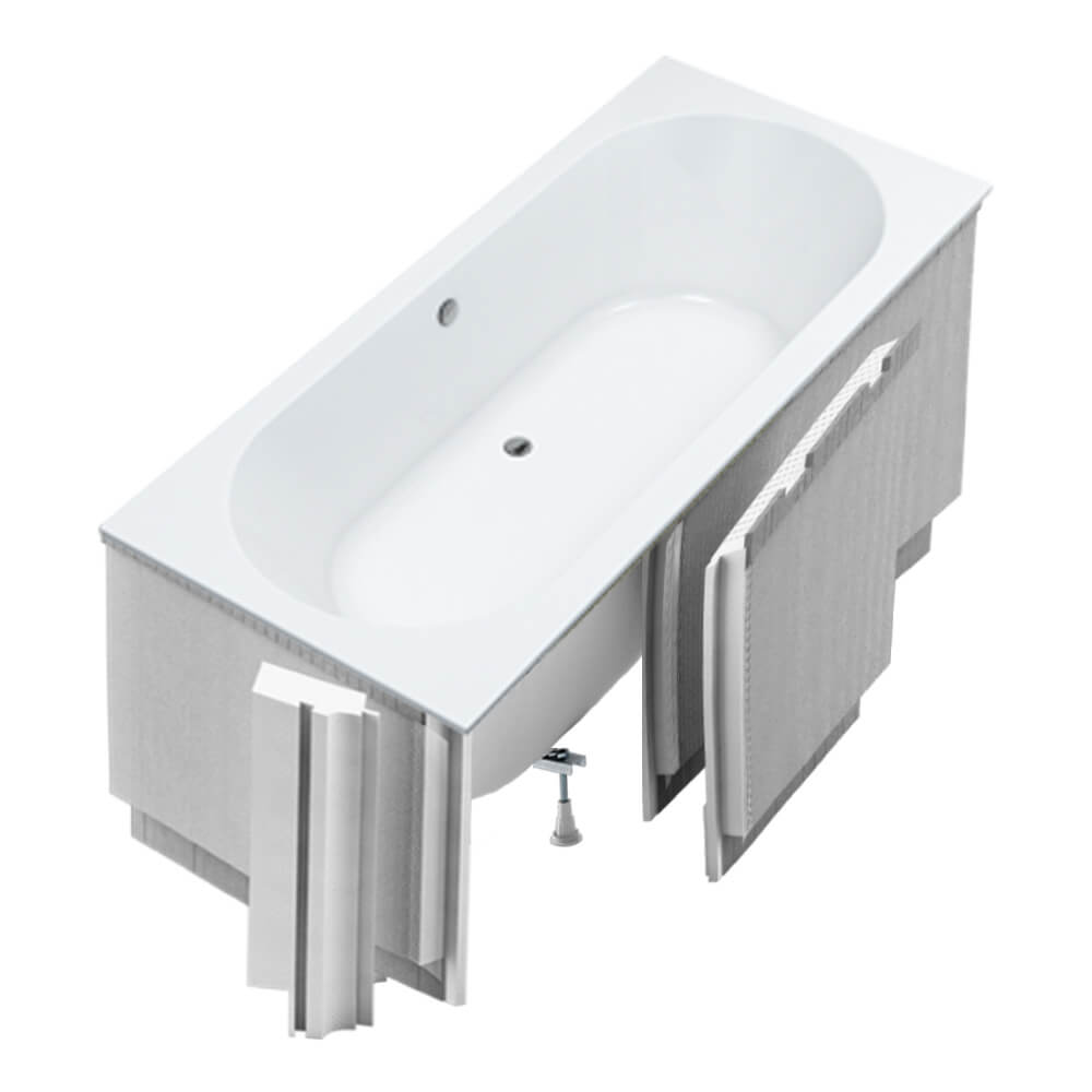 Schedpol Viona White Mat SET vaňa so zástenou 170x75 cm biela 3.565/B/MG/OULED/S