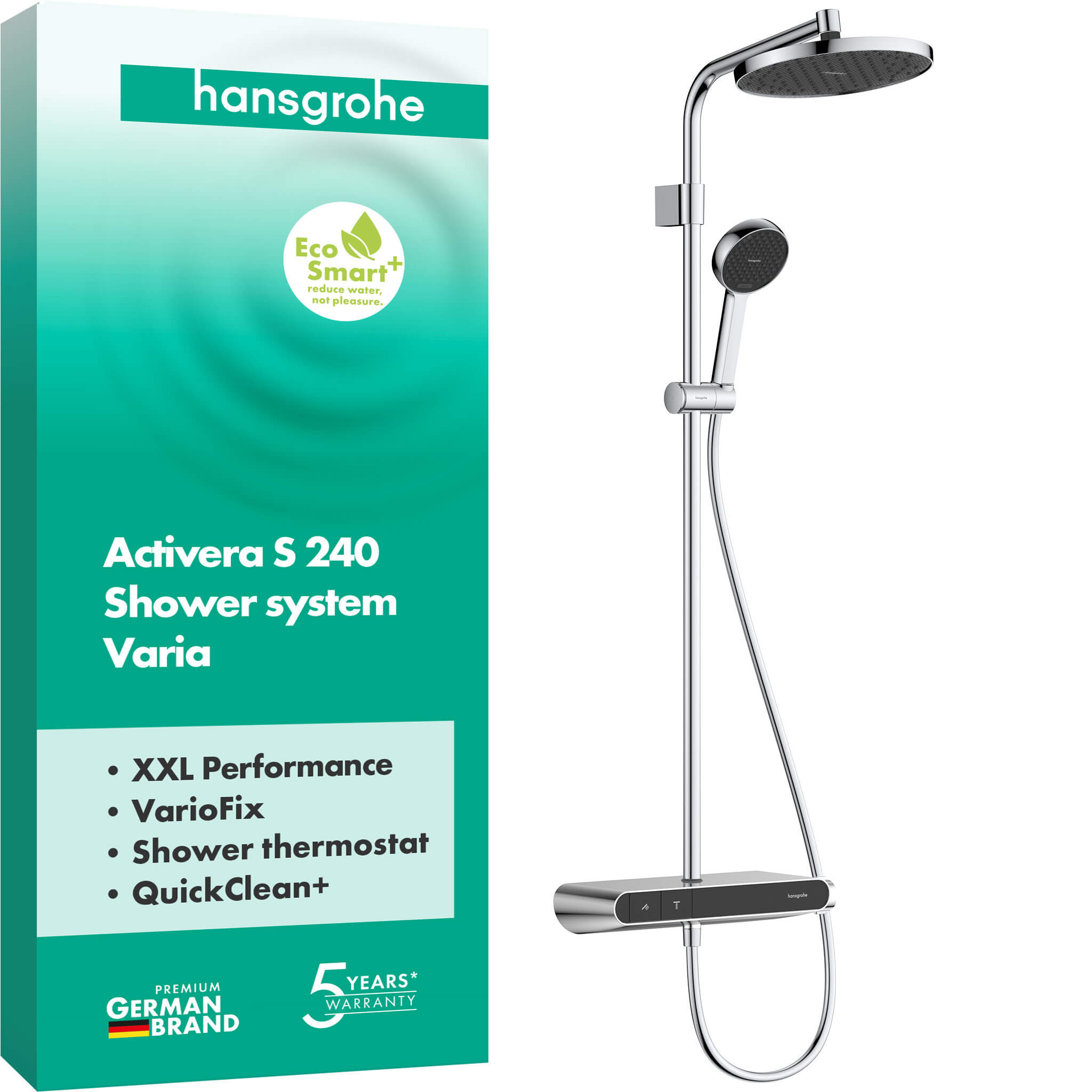 Hansgrohe Activera S sprchová súprava nástenná s termostatom s dažďovou sprchou chrómová 28639000