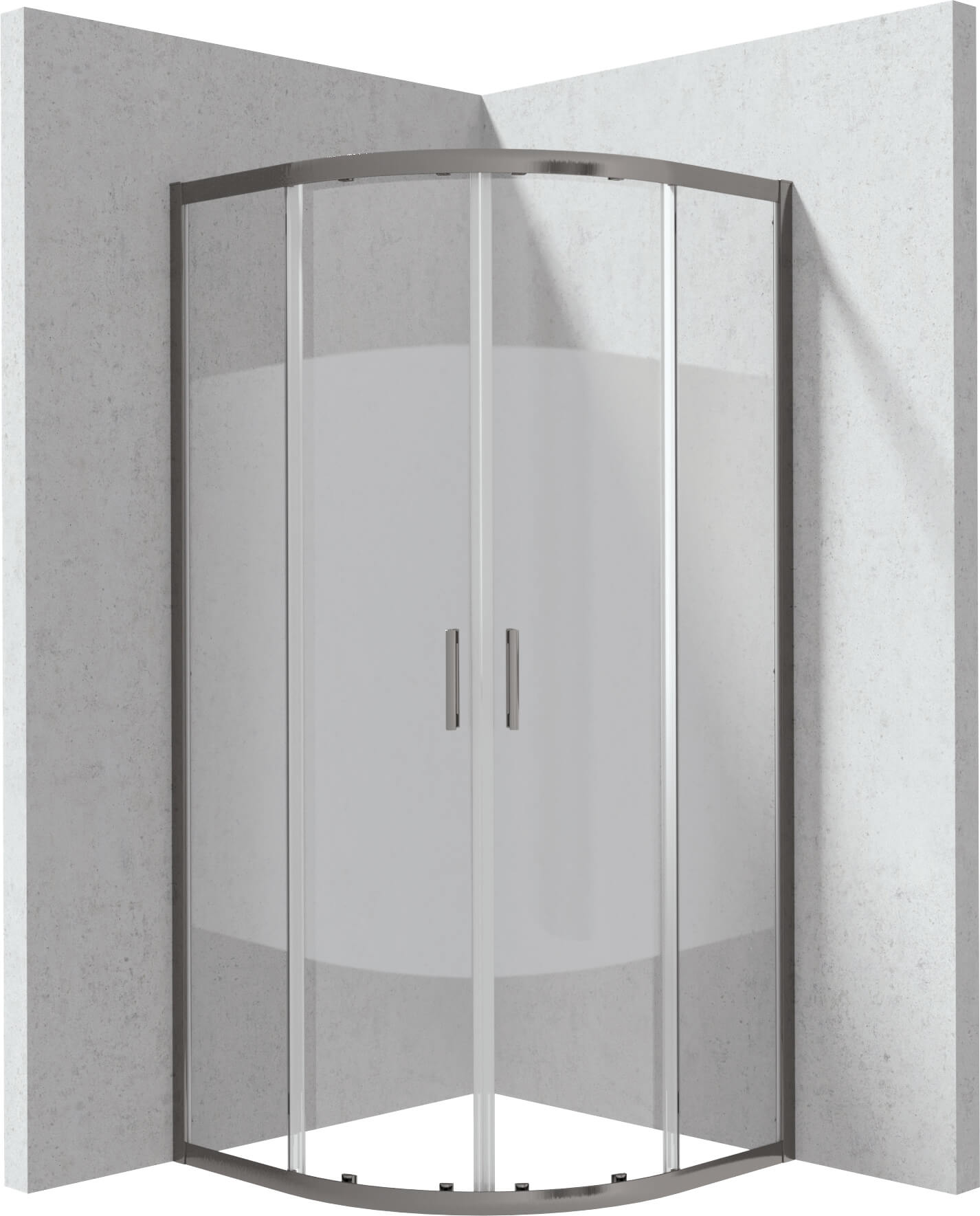 Deante Funkia Evo sprchovací kút 80x80 cm polkruhová grafitová matné/vzorované sklo KYPDE88P