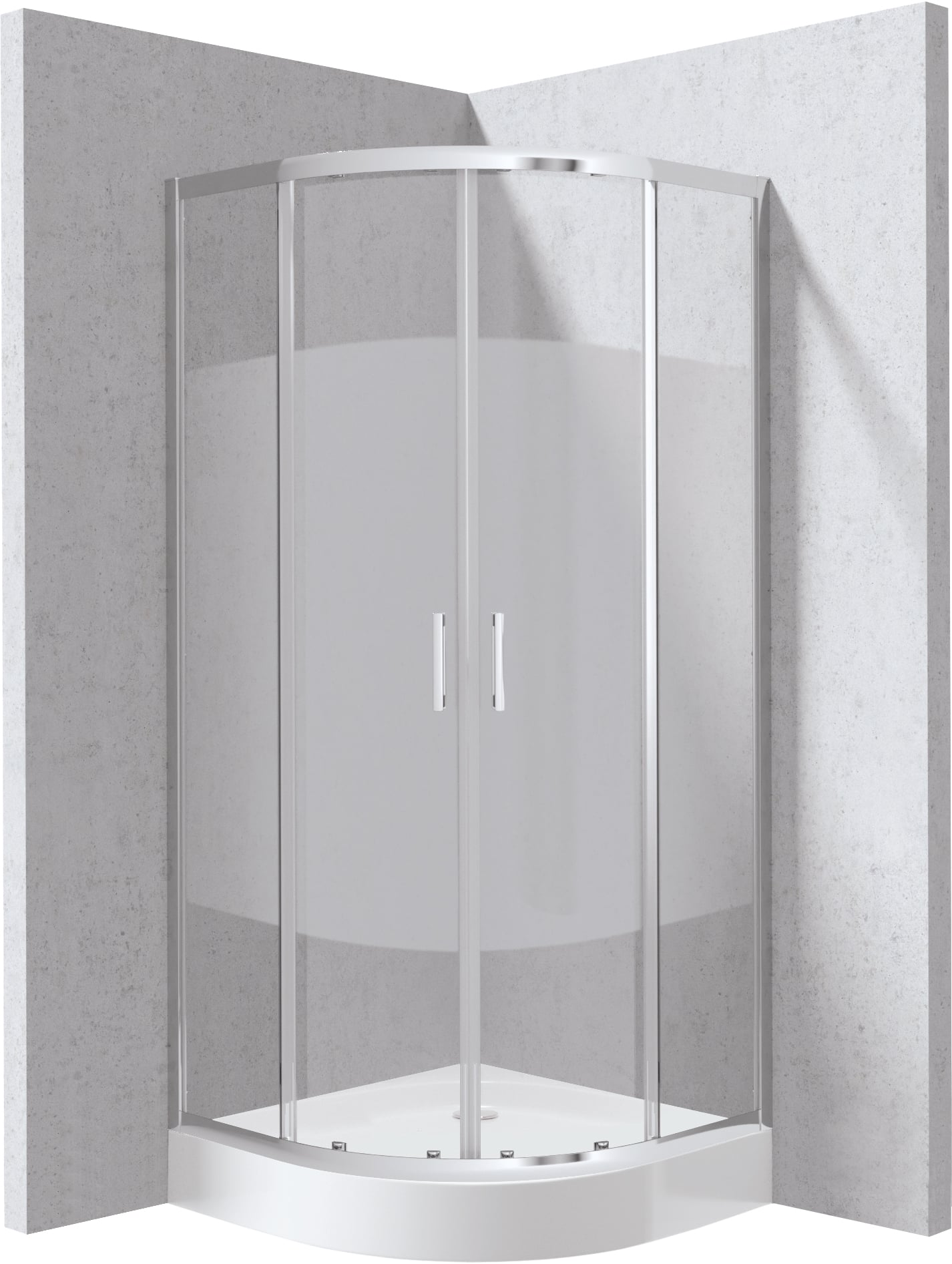 Deante Funkia Evo sprchový kút so sprchovou vaničkou 80x80 cm polkruhová chromová lesklé/vzorované sklo KYPZ0E88P