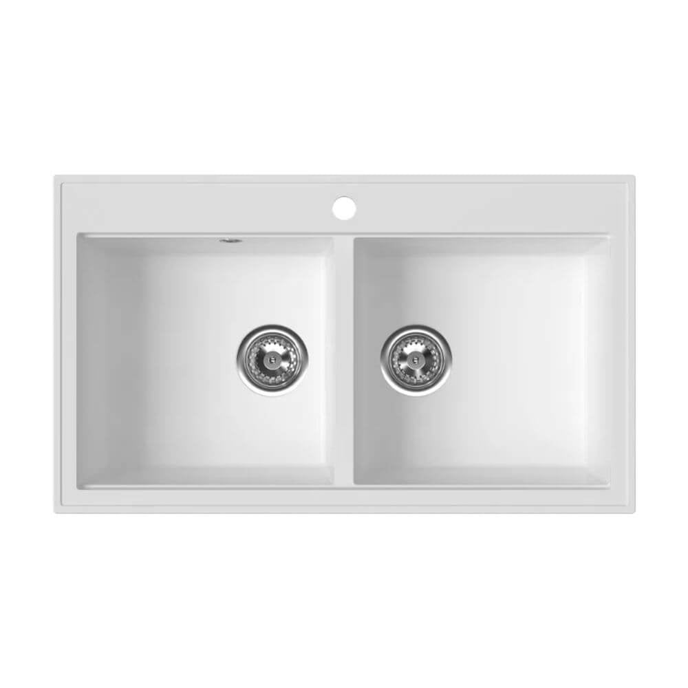 Ferro Stampo granitový drez 86x50 cm biela DRGS2/50/86WH