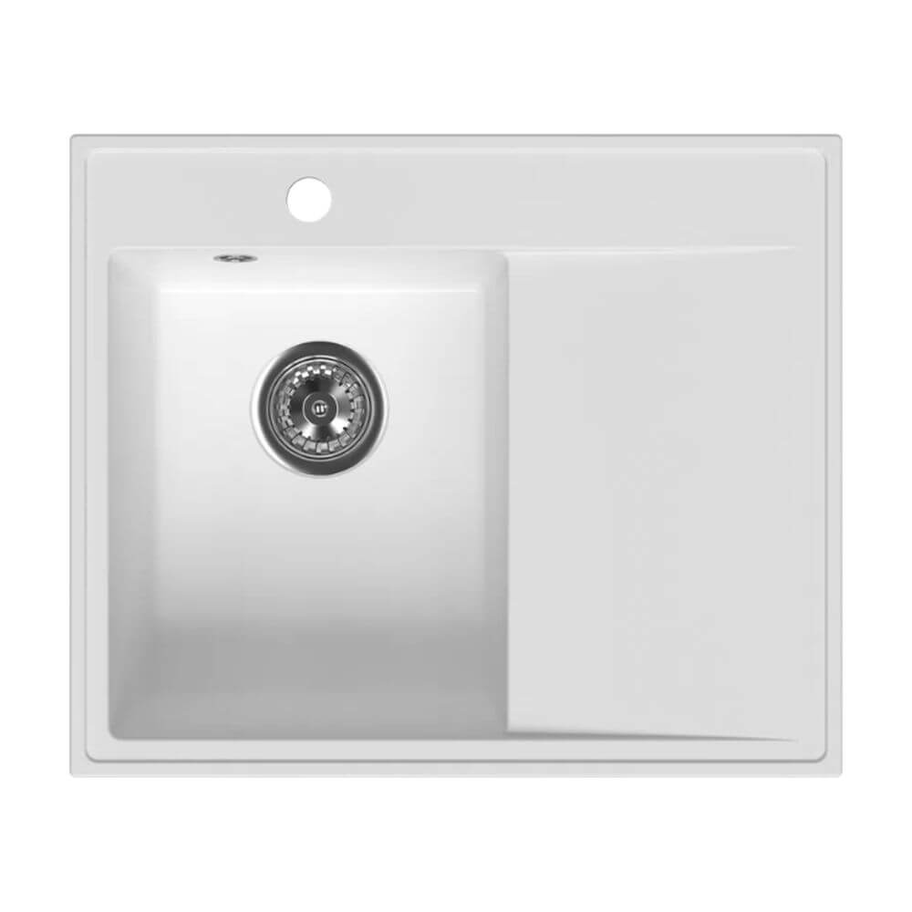 Ferro Stampo granitový drez 60x50 cm biela DRGS-L/50/60WH