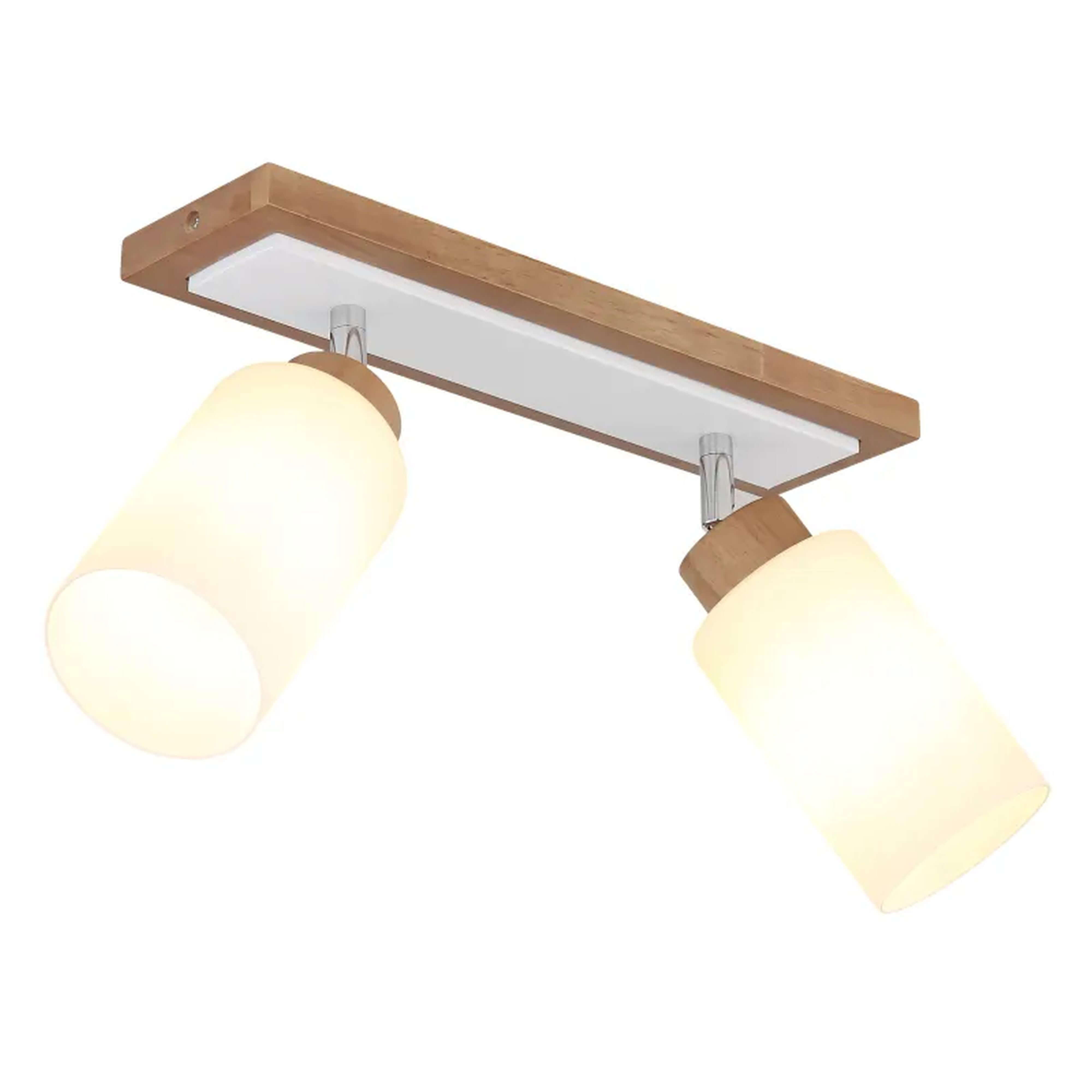Globo Lighting Deleon nástenná lampa 2x60 W biela-drevená 15977-2