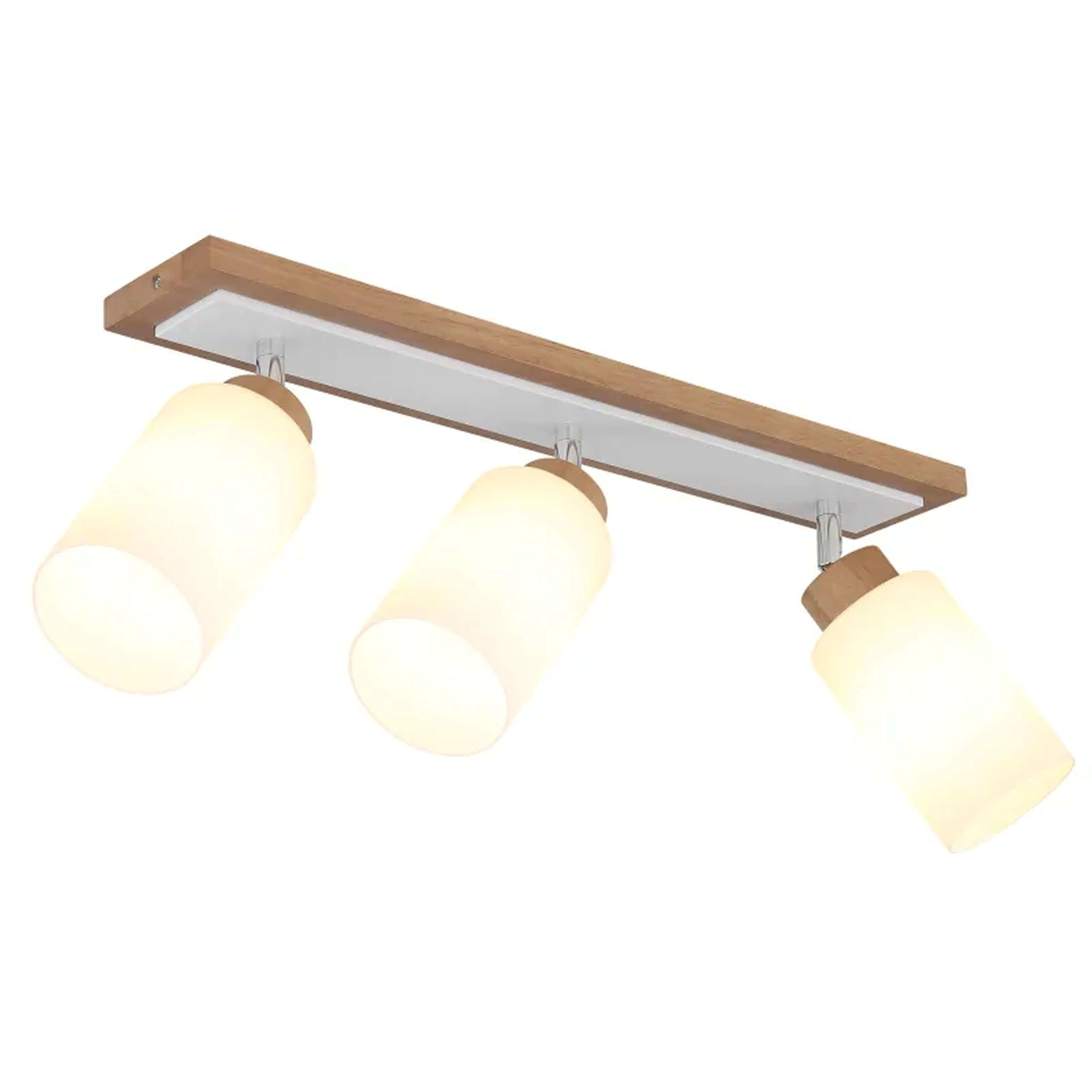 Globo Lighting Rowena stropné svietidlo 3x60 W biela-drevená 15977-3
