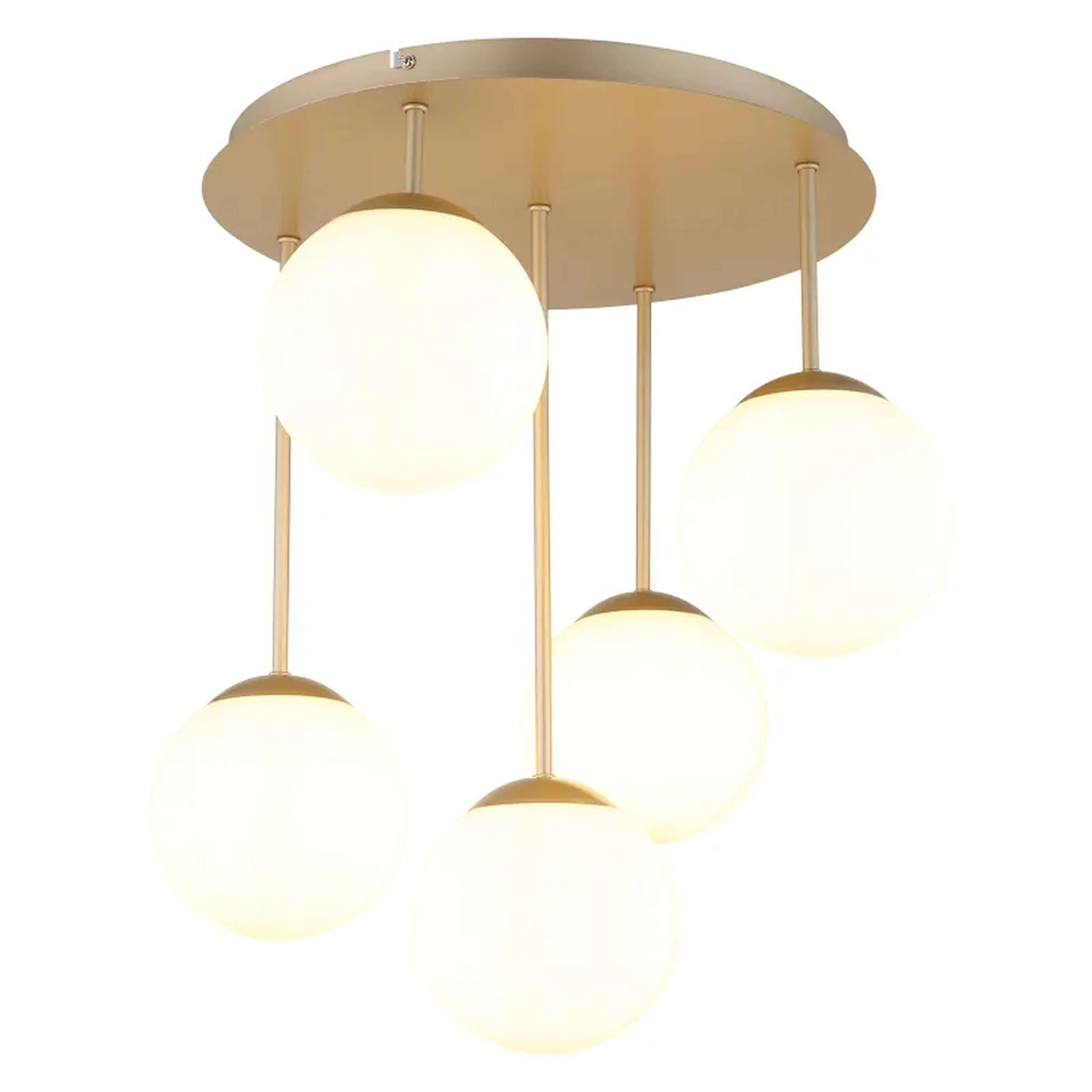 Globo Lighting Harmon stropné svietidlo 5x25 W biela-hnedá 47441-5CH