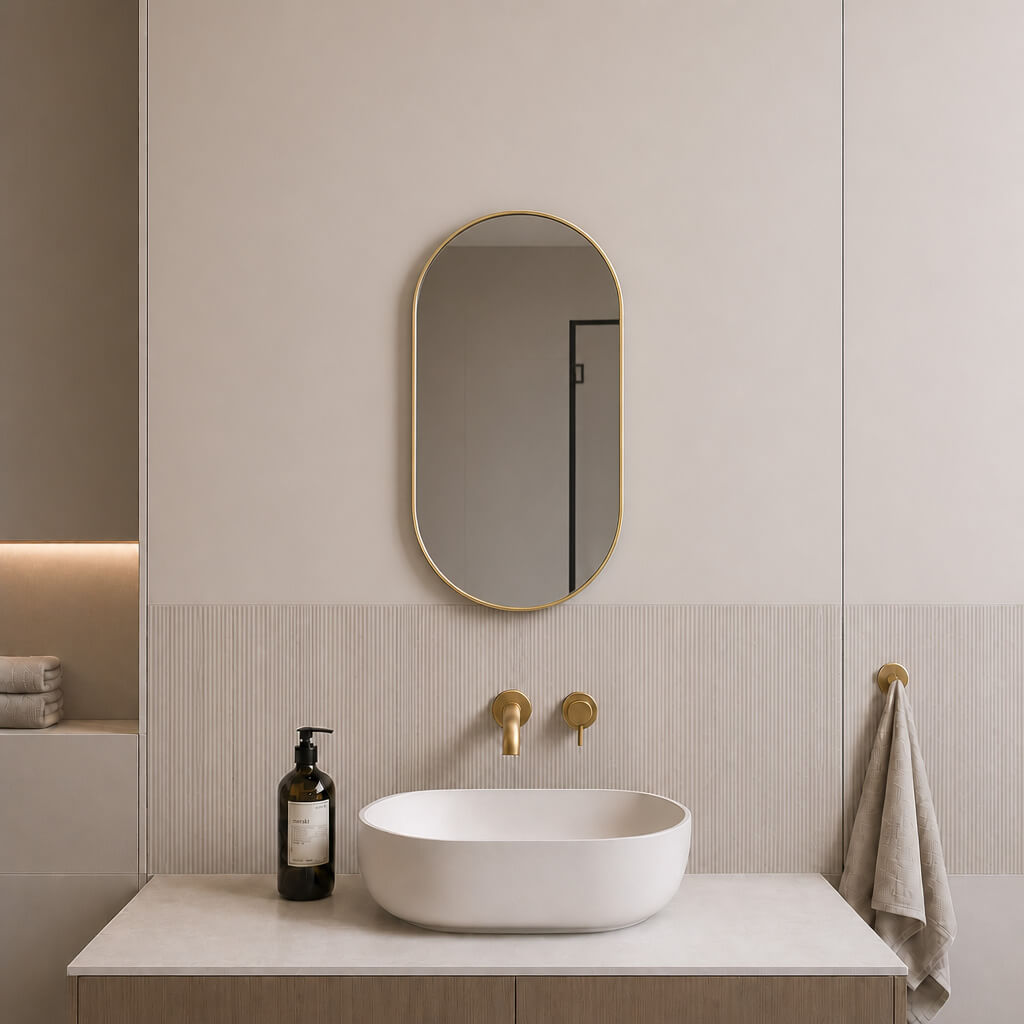 Baltica Design Aluma zrkadlo 50x70 cm oválne zlatá 5904107933580