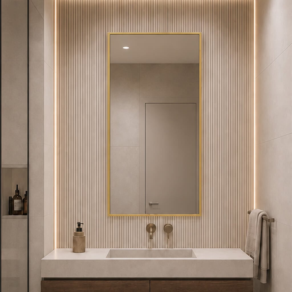 Baltica Design Aluma zrkadlo 50x100 cm odĺžnikový zlatá 5904107933528