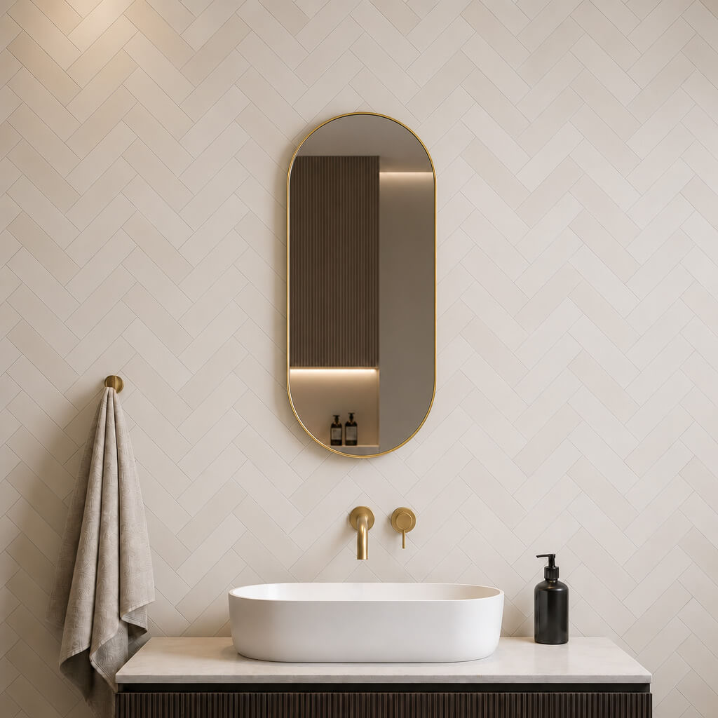 Baltica Design Aluma zrkadlo 50x100 cm oválne zlatá 5904107933627