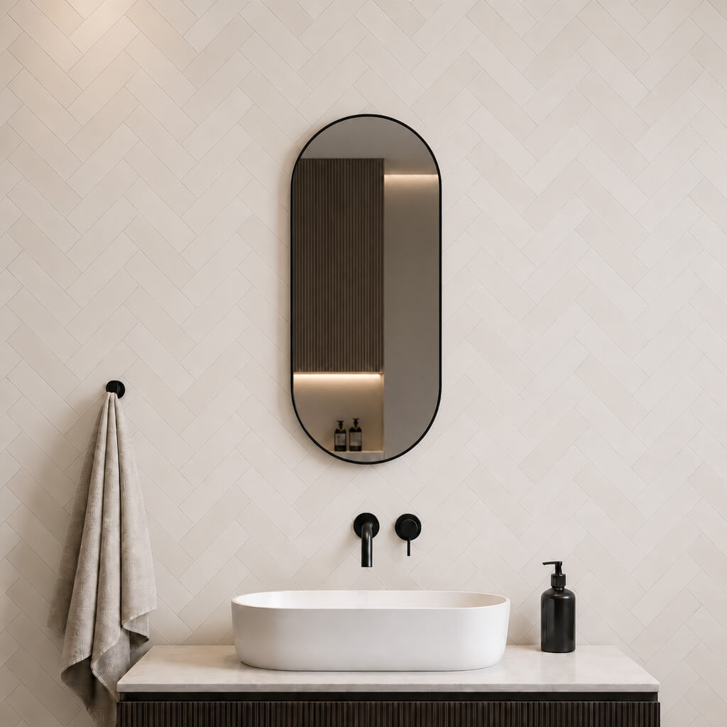 Baltica Design Aluma zrkadlo 45x90 cm oválne čierna 5904107933597