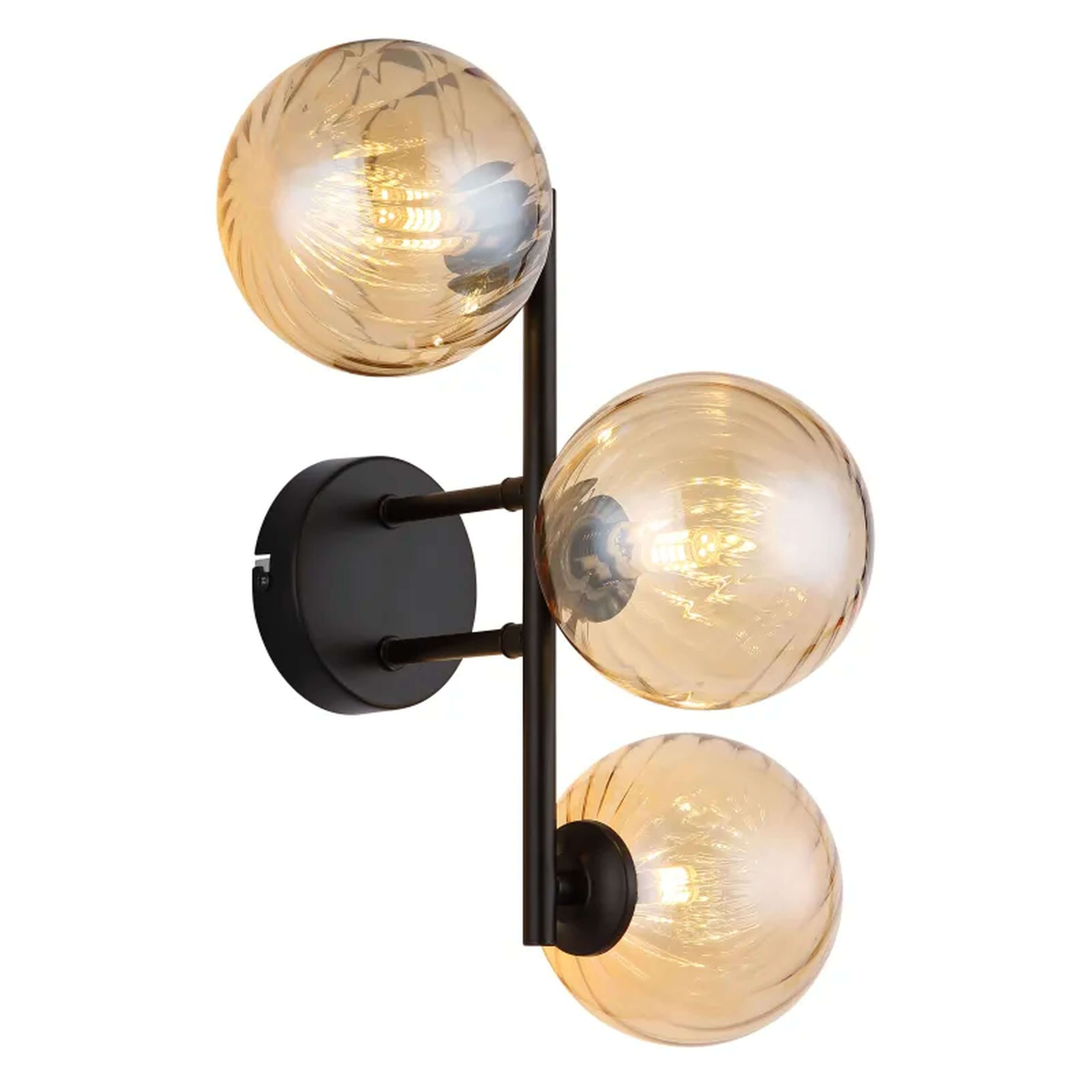 Globo Lighting Conor nástenná lampa 3x4 W čierna-jantárová 56146W