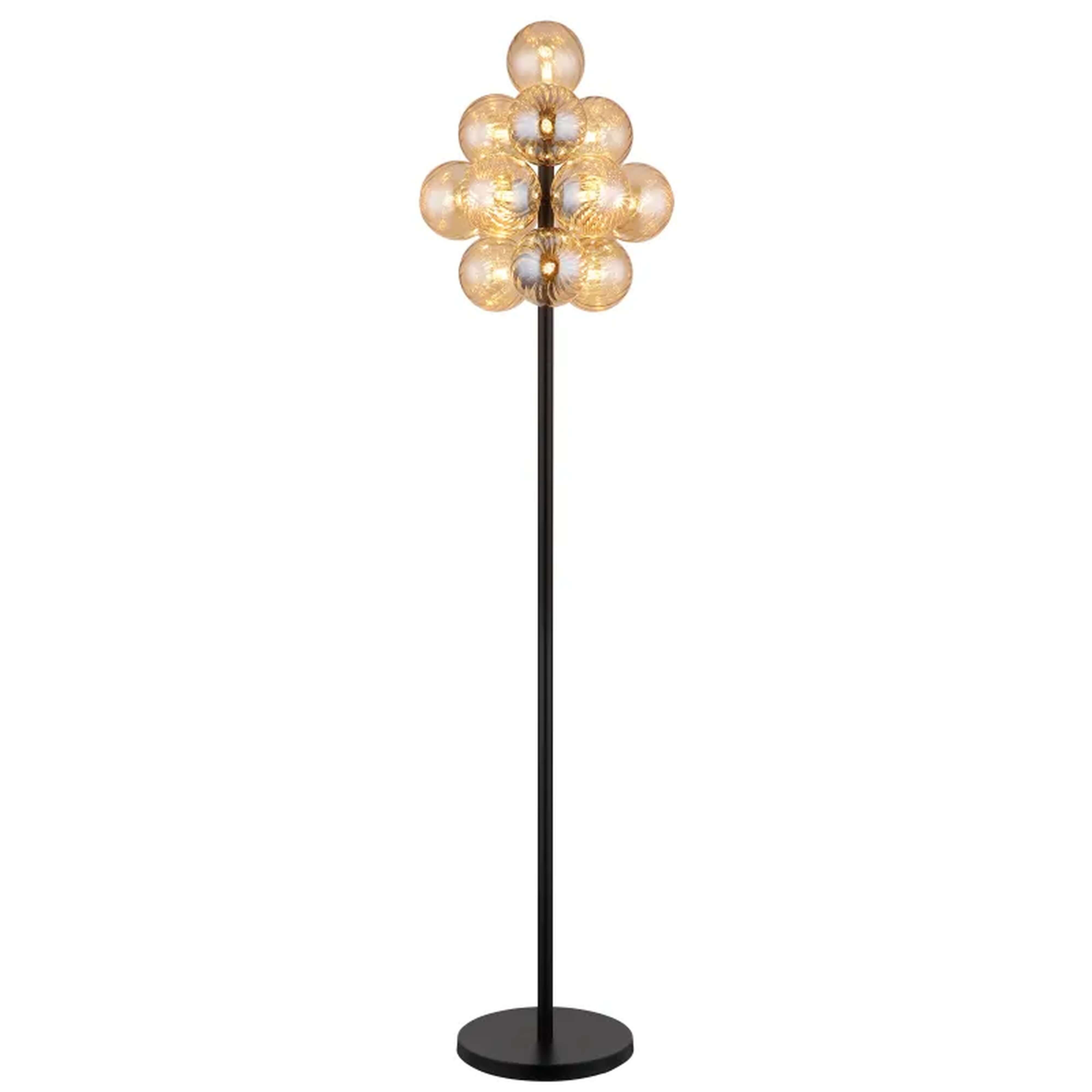 Globo Lighting Conor stojaca lampa x4 W čierna-jantárová 56146S