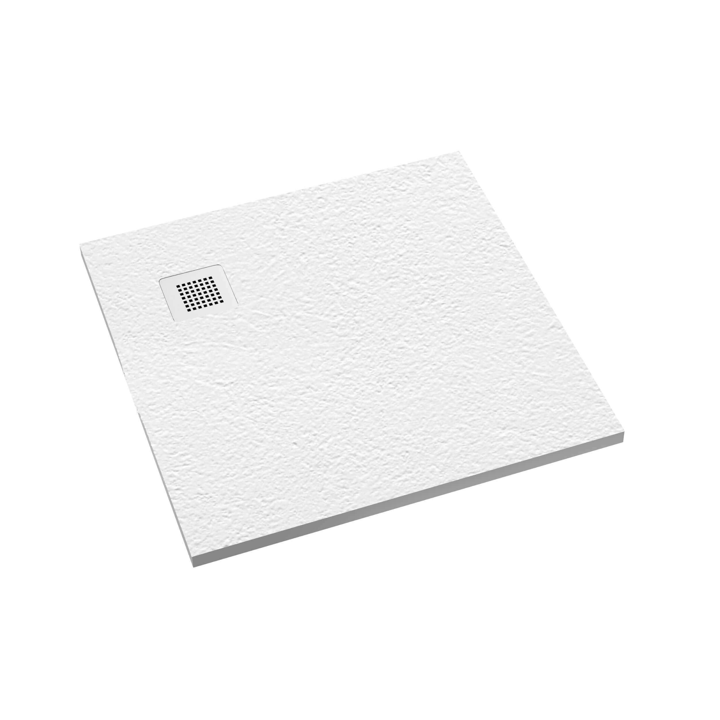 Schedpol Kalait Grooved White Stone štvorcová sprchová vanička 100x100 cm biela 3.3102/B/GR-M2