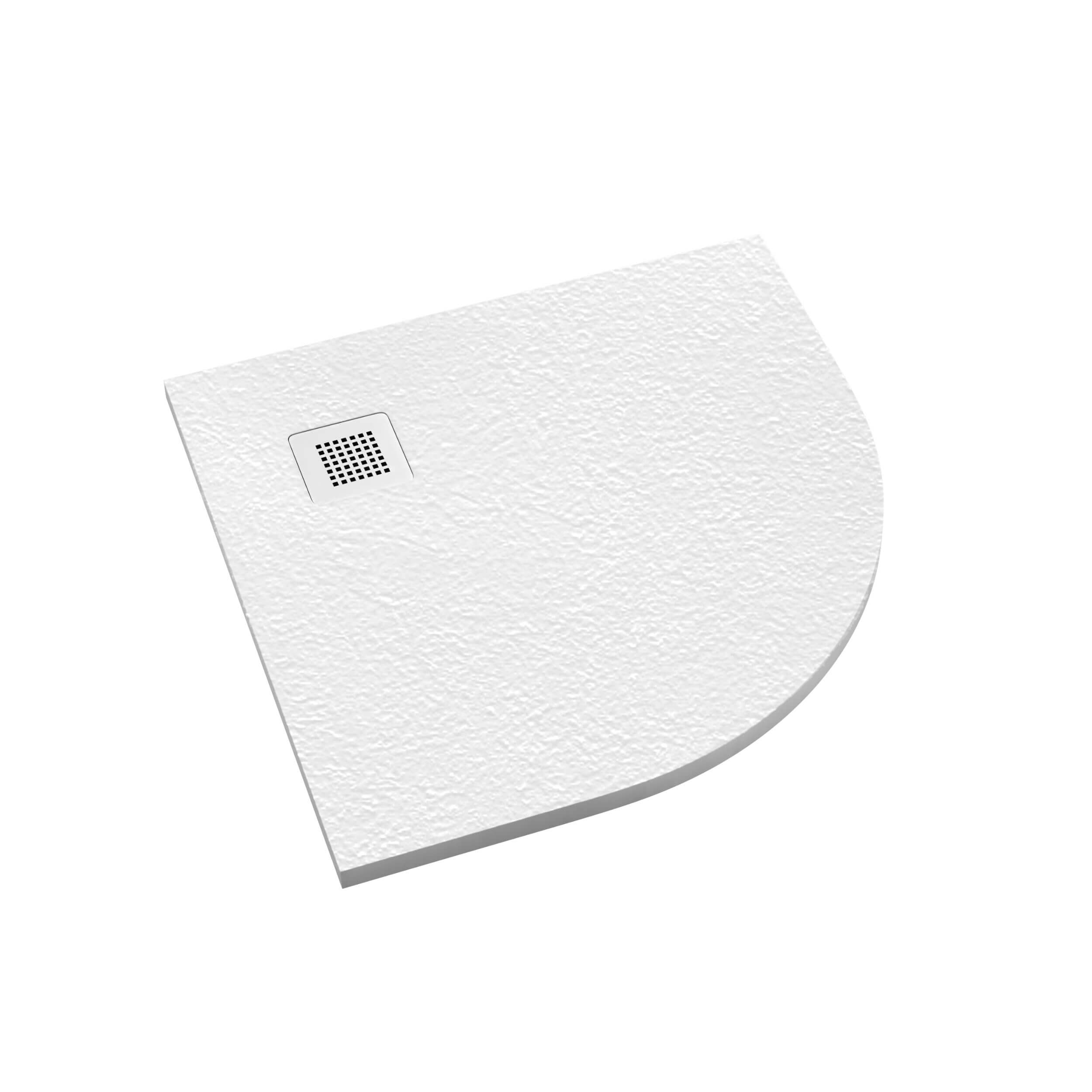 Schedpol Kalait Grooved White Stone polkruhová sprchová vanička 90x90 cm biela 3.3104/B/GR-M2