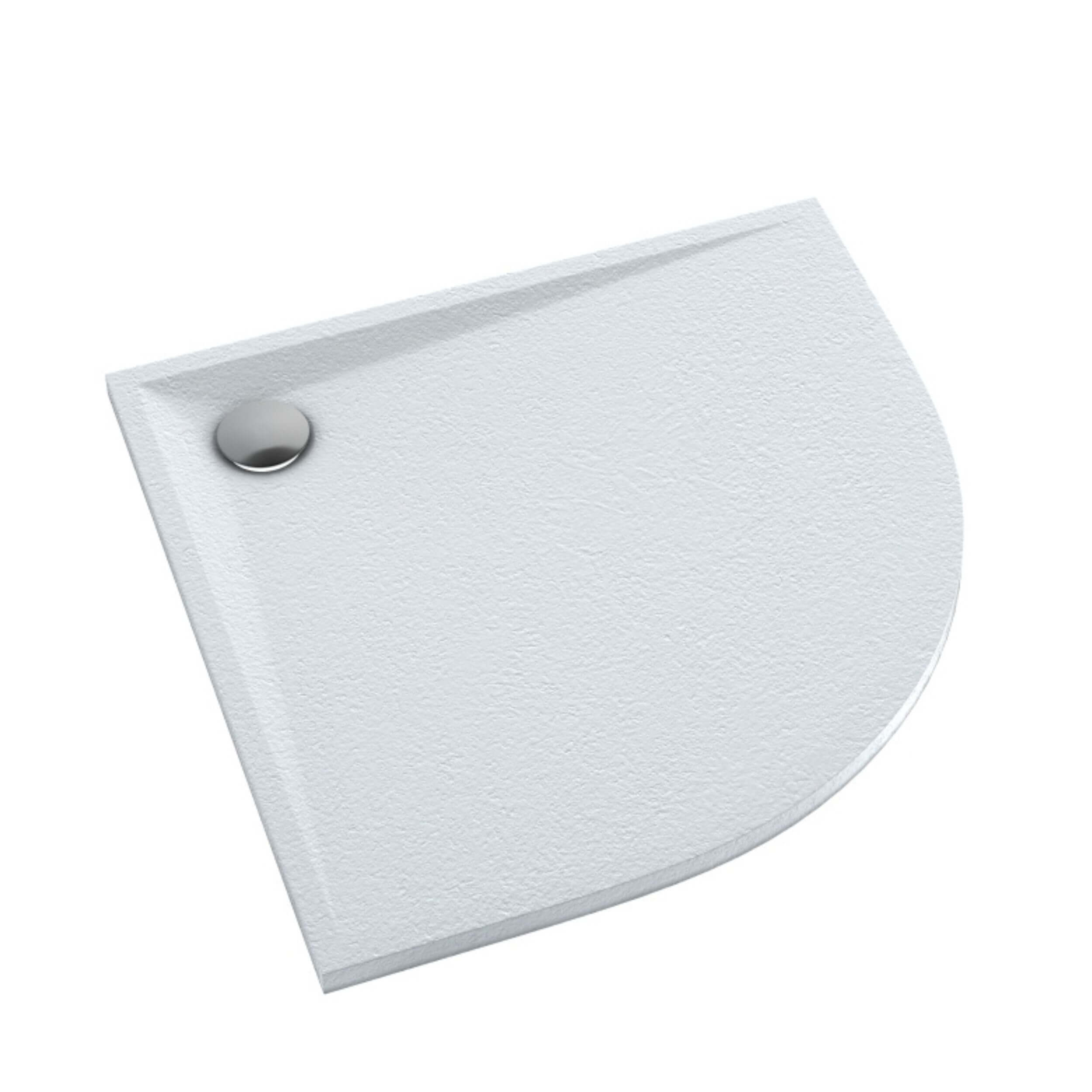 Schedpol Etrusco Grooved White Stone polkruhová sprchová vanička 90x90 cm biela 3.464/B/GR