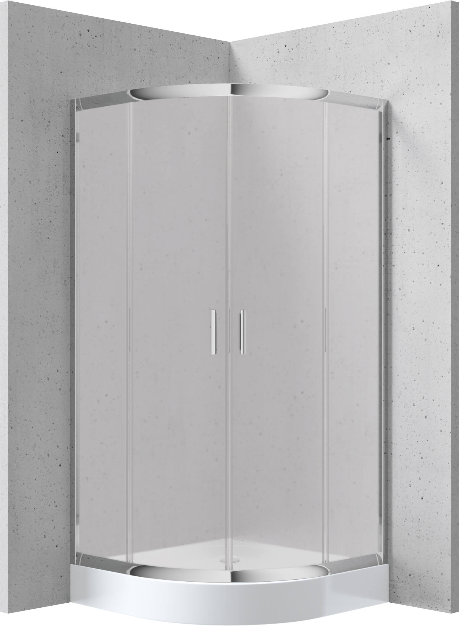 Deante Funkia sprchový kút so sprchovou vaničkou 90x90 cm polkruhová chromová lesklé/priehľadné sklo KYPZ651K