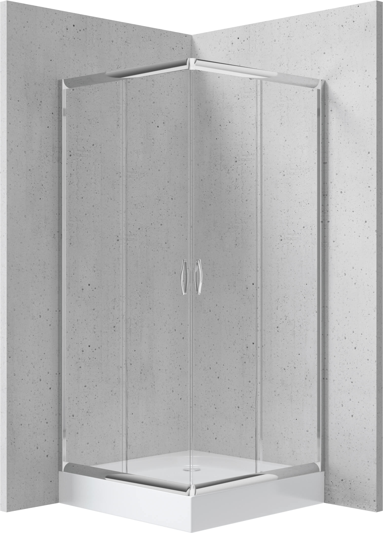 Deante Funkia sprchový kút so sprchovou vaničkou 90x90 cm obdĺžniková chromová lesklé/priehľadné sklo KYCZ041K