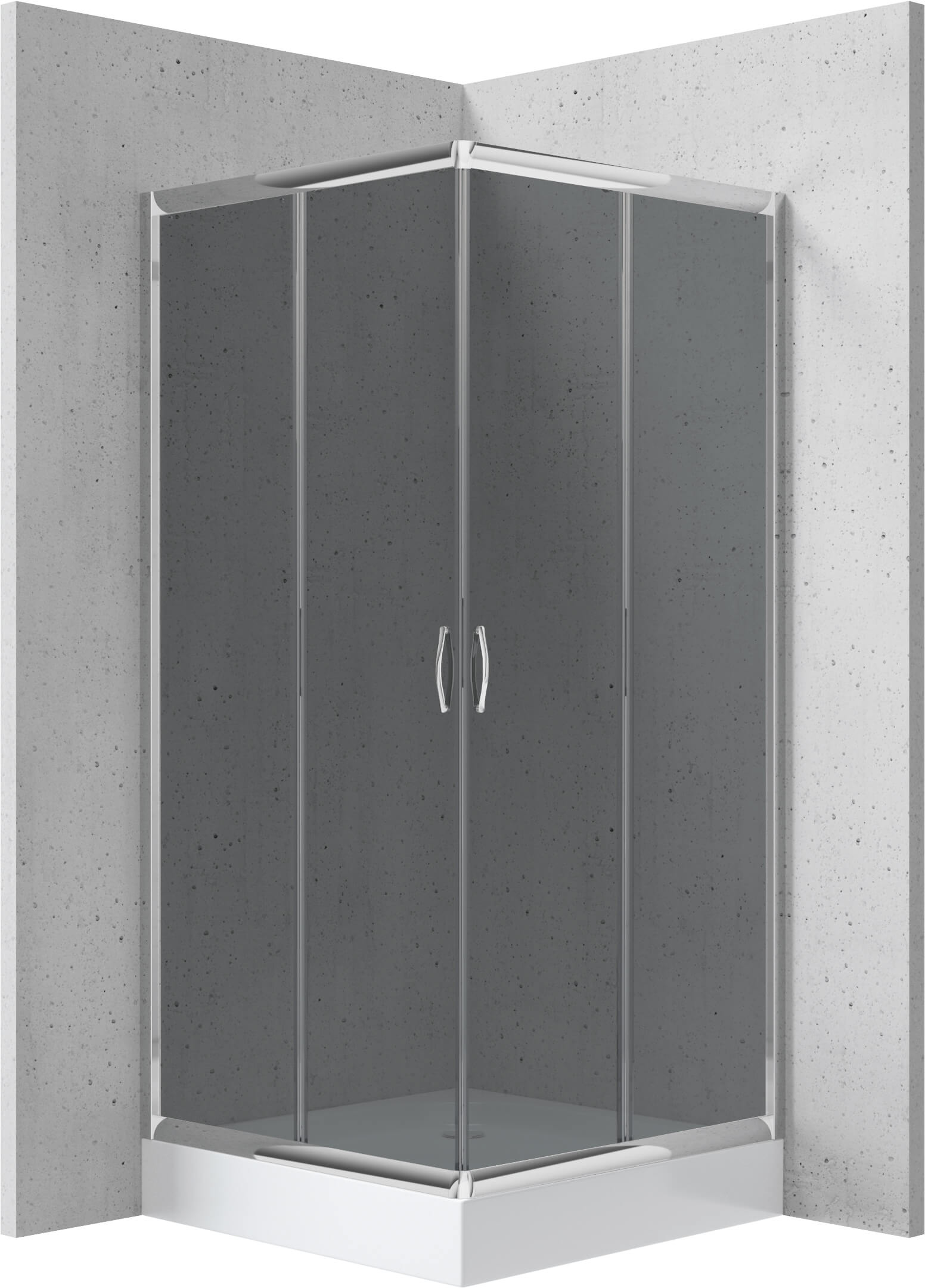 Deante Funkia sprchový kút so sprchovou vaničkou 80x80 cm obdĺžniková chromová lesklé/sivé sklo KYCZ442K