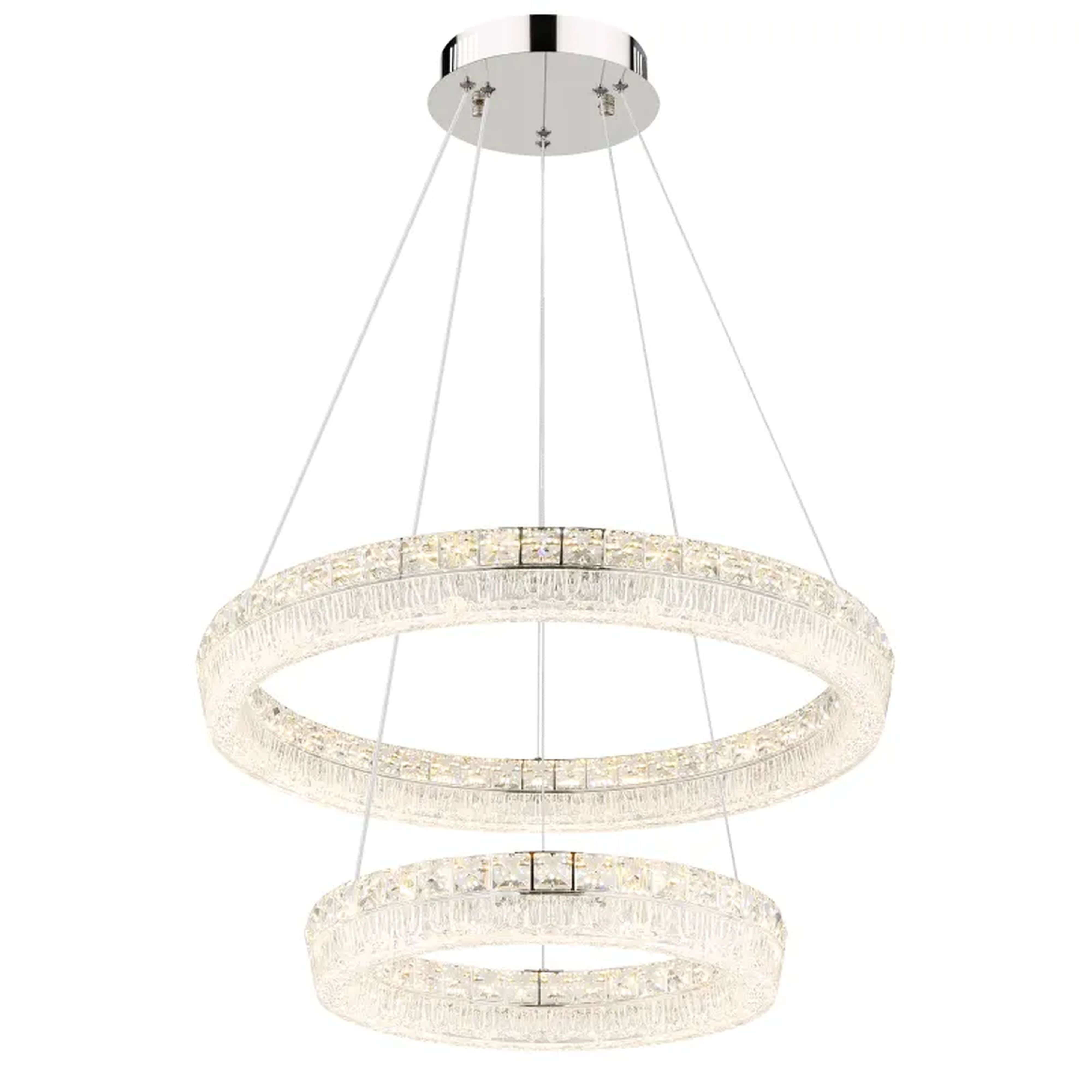 Globo Lighting Laurel inteligentná závesná lampa 2x60 W chrómová-priehľadná 67387-60