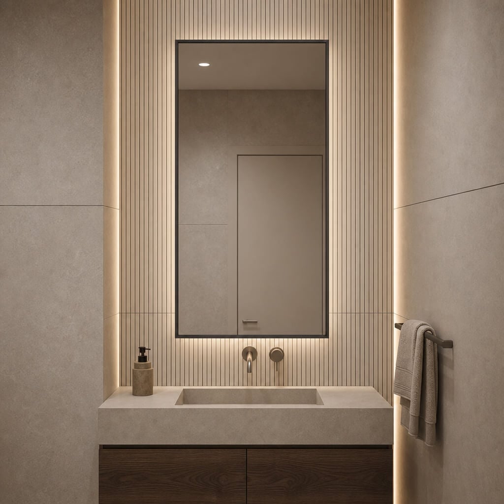 Baltica Design Aluma zrkadlo 50x70 cm odĺžnikový s osvetlením čierna 5904107934174