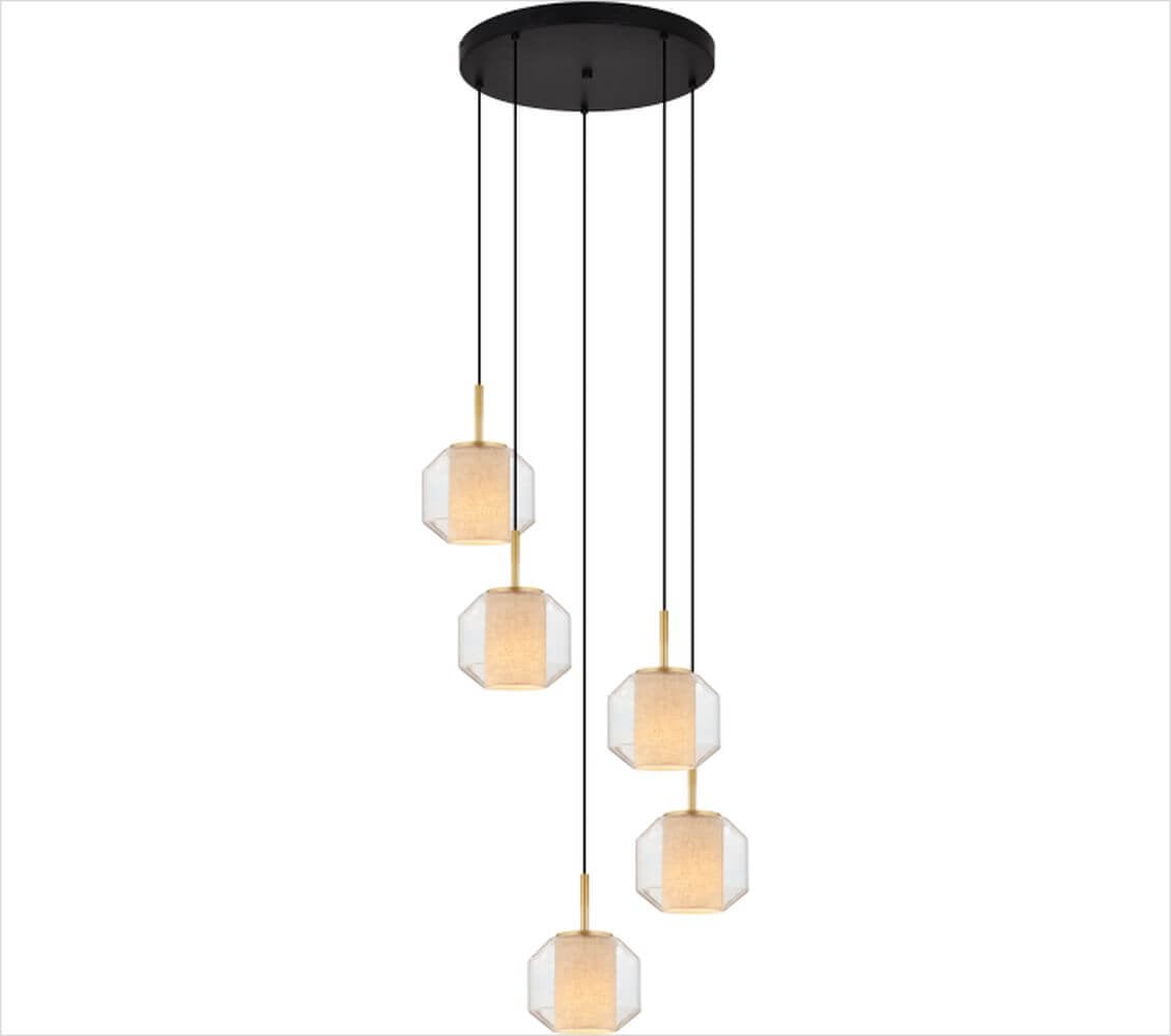 Zuma Line Solix závesné svietidlo 5x25 W čierna-zlatá DU32201A/5L