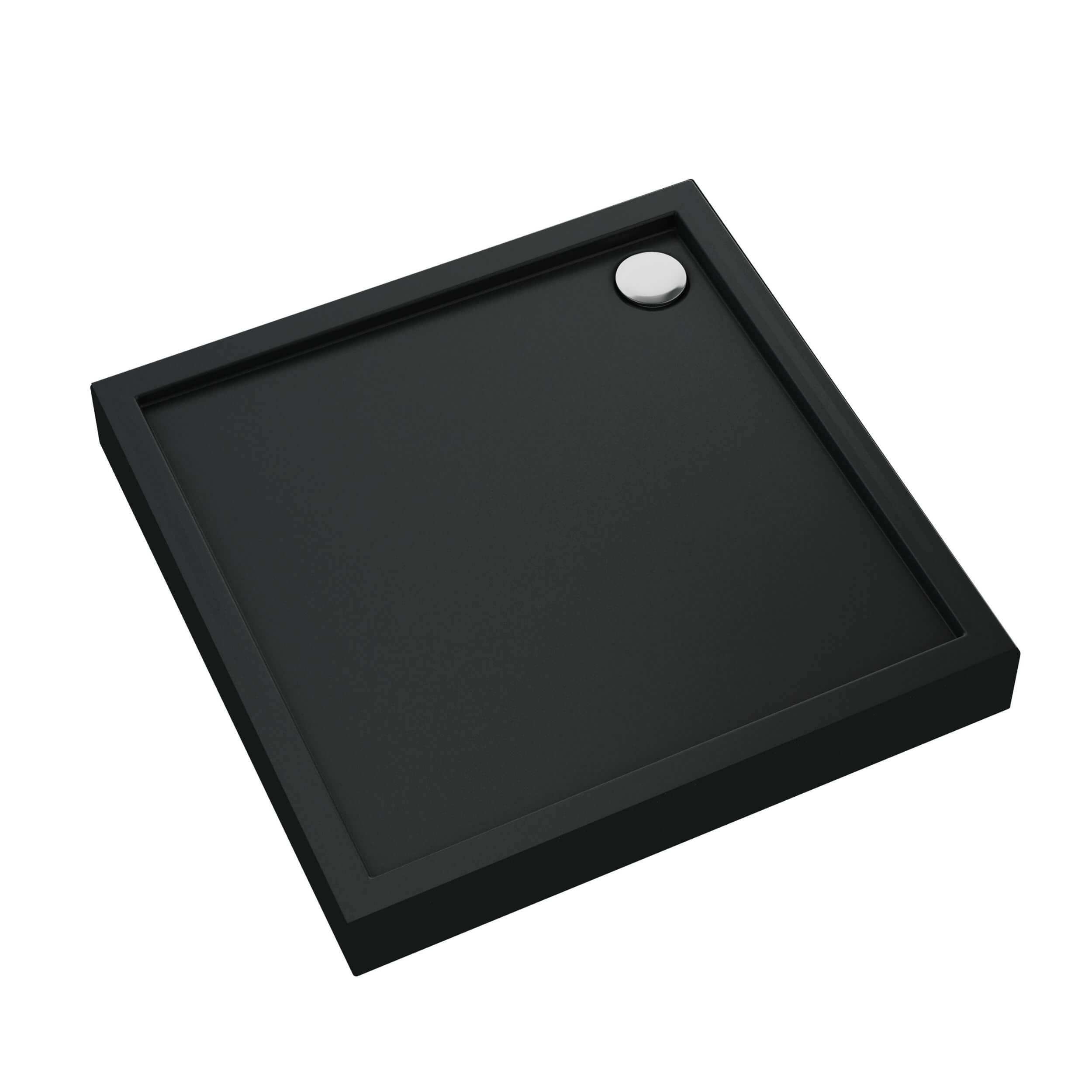 Schedpol Competia New Black Mat štvorcová sprchová vanička 90x90 cm čierna 3.4631/C/MG