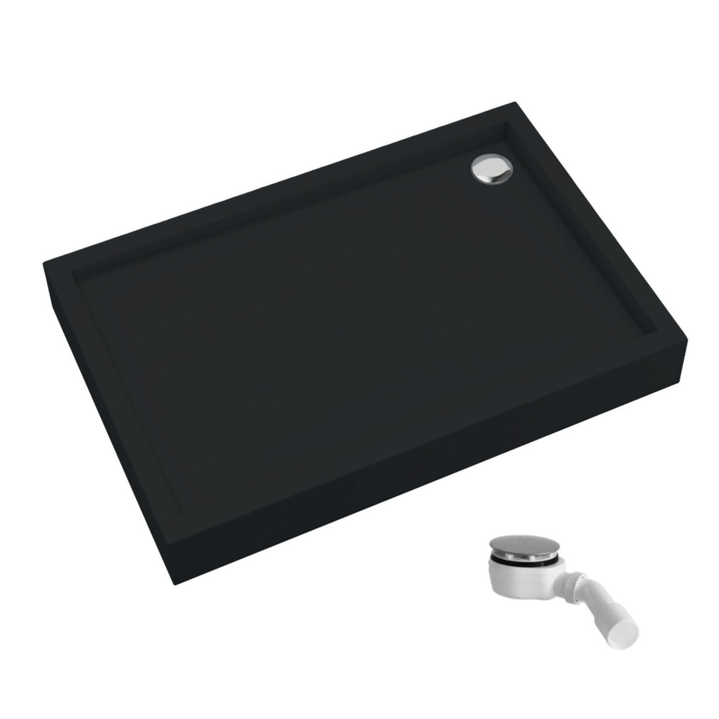 Schedpol Competia New Black Mat obdĺžniková sprchová vanička 120x80 cm čierna 3.4638/C/MG