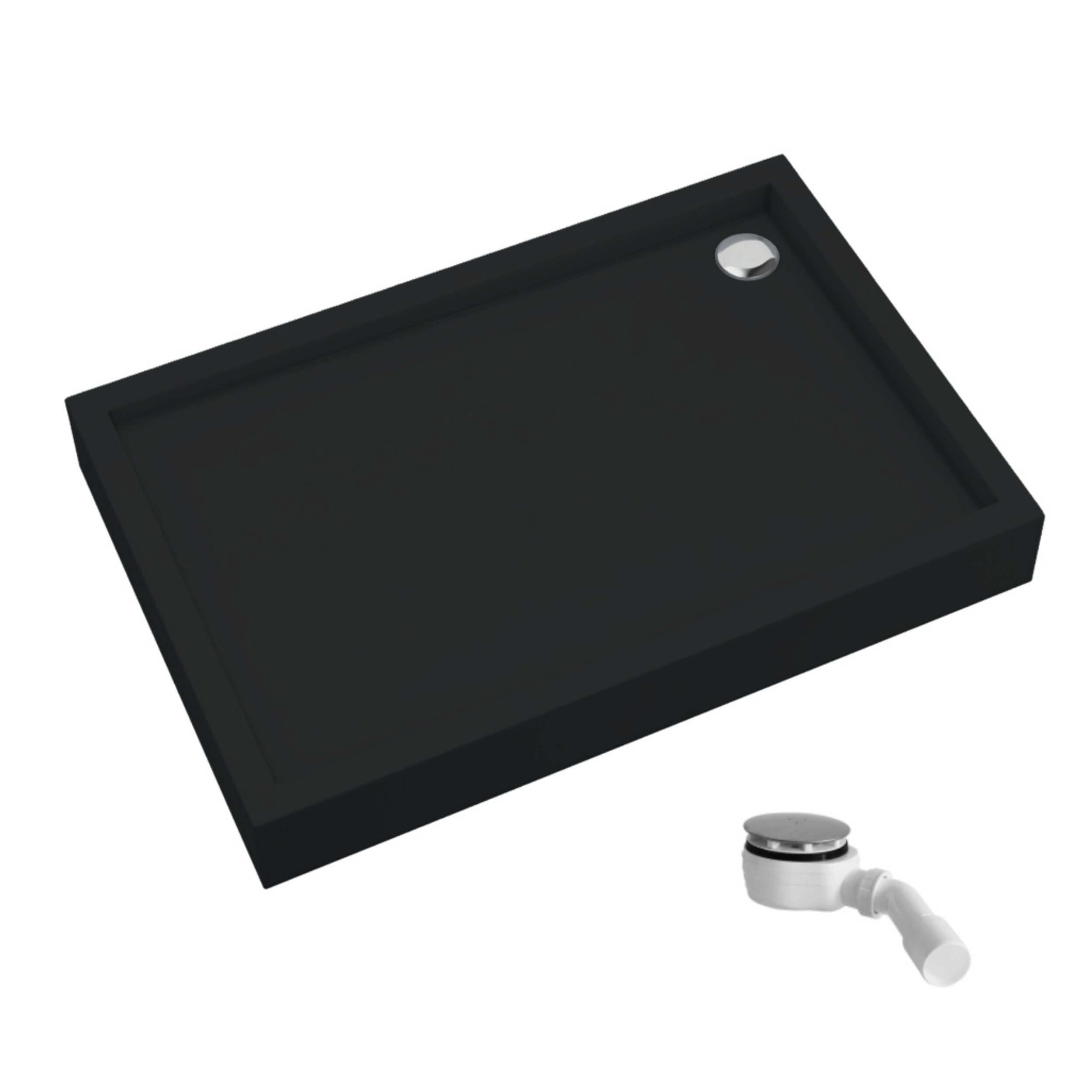 Schedpol Competia New Black Mat obdĺžniková sprchová vanička 100x90 cm čierna 3.4645/C/MG
