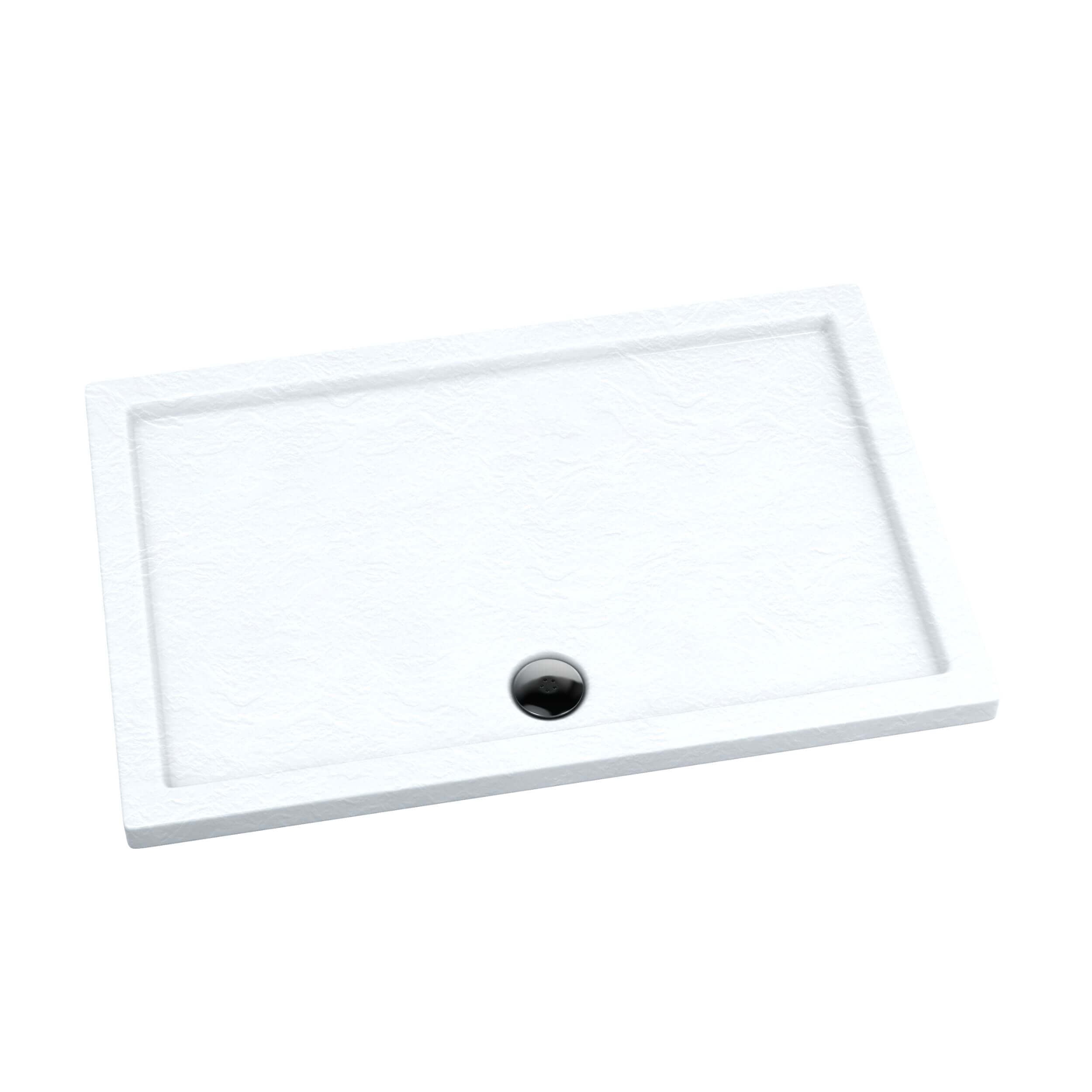 Schedpol Caspar White Stone obdĺžniková sprchová vanička 100x90 cm biela 3.268/B/ST